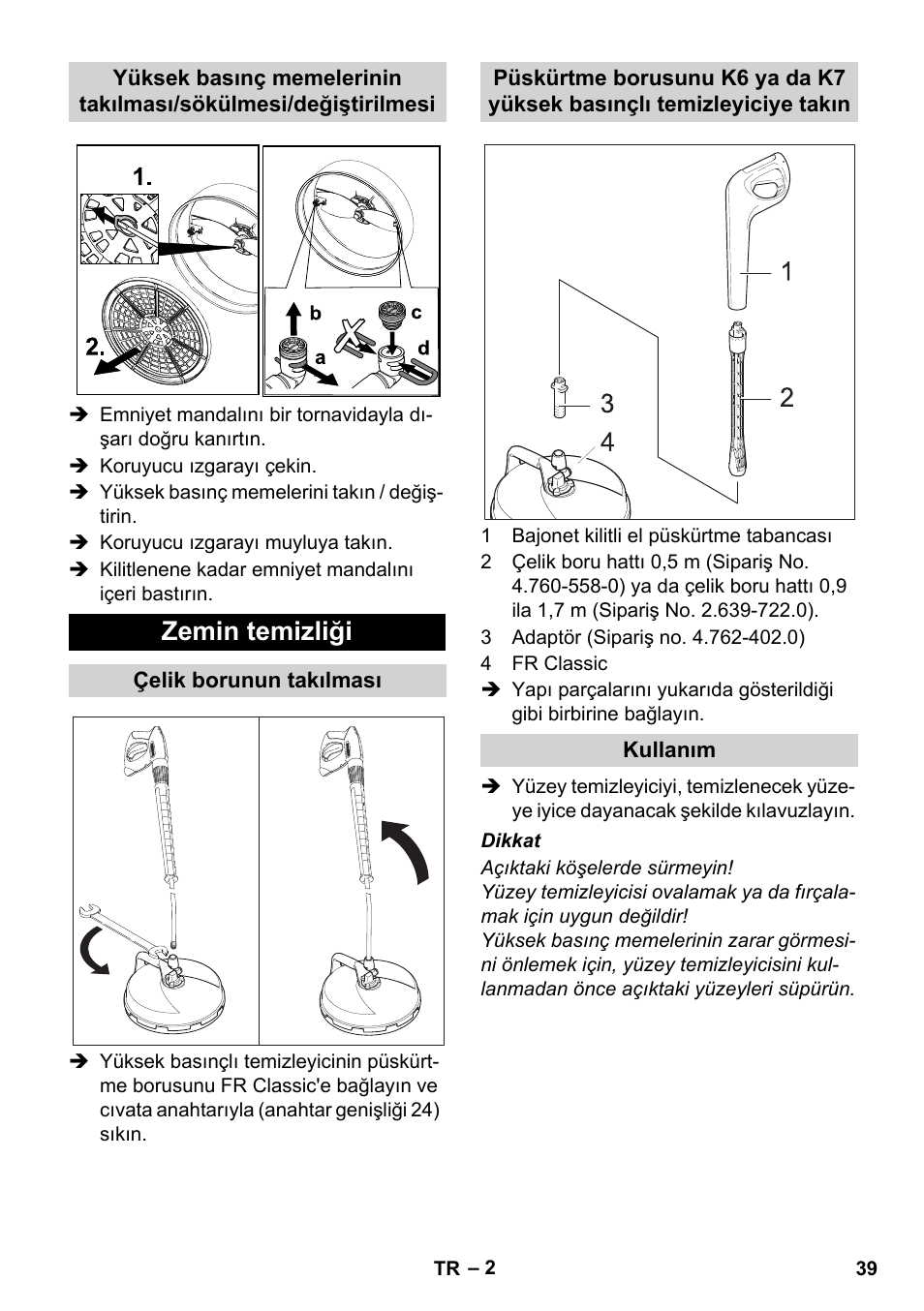 Zemin temizliği | Karcher Nettoyeur haute pression HD 5-15 C+ avec FR Classic User Manual | Page 39 / 84
