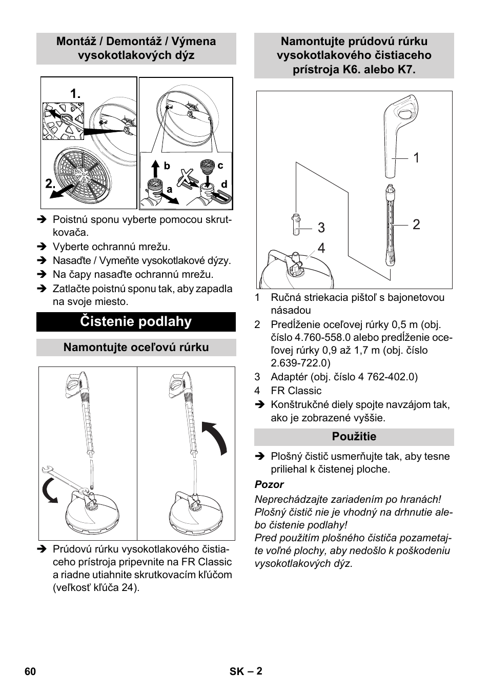 Čistenie podlahy | Karcher Nettoyeur haute pression HD 5-15 C+ avec FR Classic User Manual | Page 60 / 84