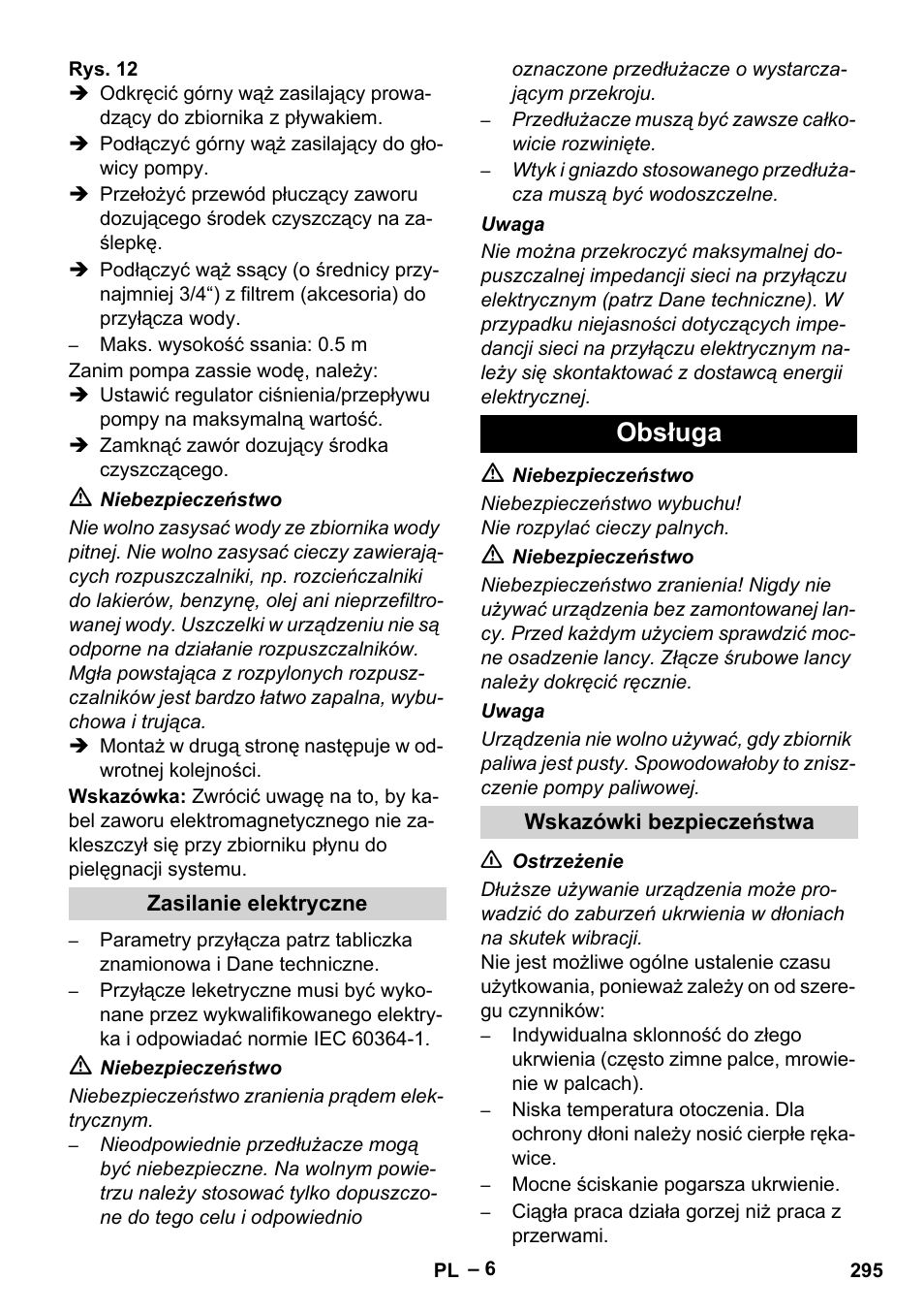 Obsługa | Karcher Nettoyeur haute pression HDS 8-18-4 C Classic User Manual | Page 295 / 460