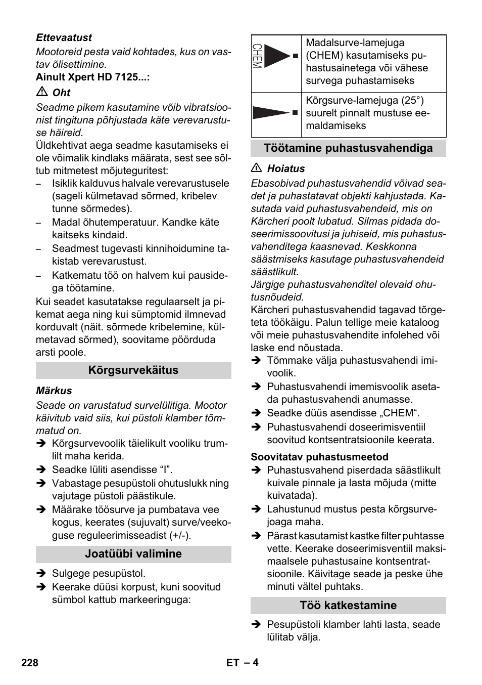 Karcher Xpert HD 7140 X User Manual | Page 228 / 276