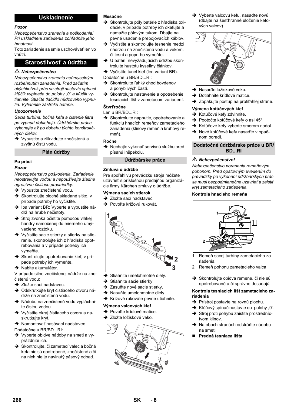 Uskladnenie starostlivosť a údržba | Karcher BD 100-250 R I Bp User Manual | Page 266 / 370