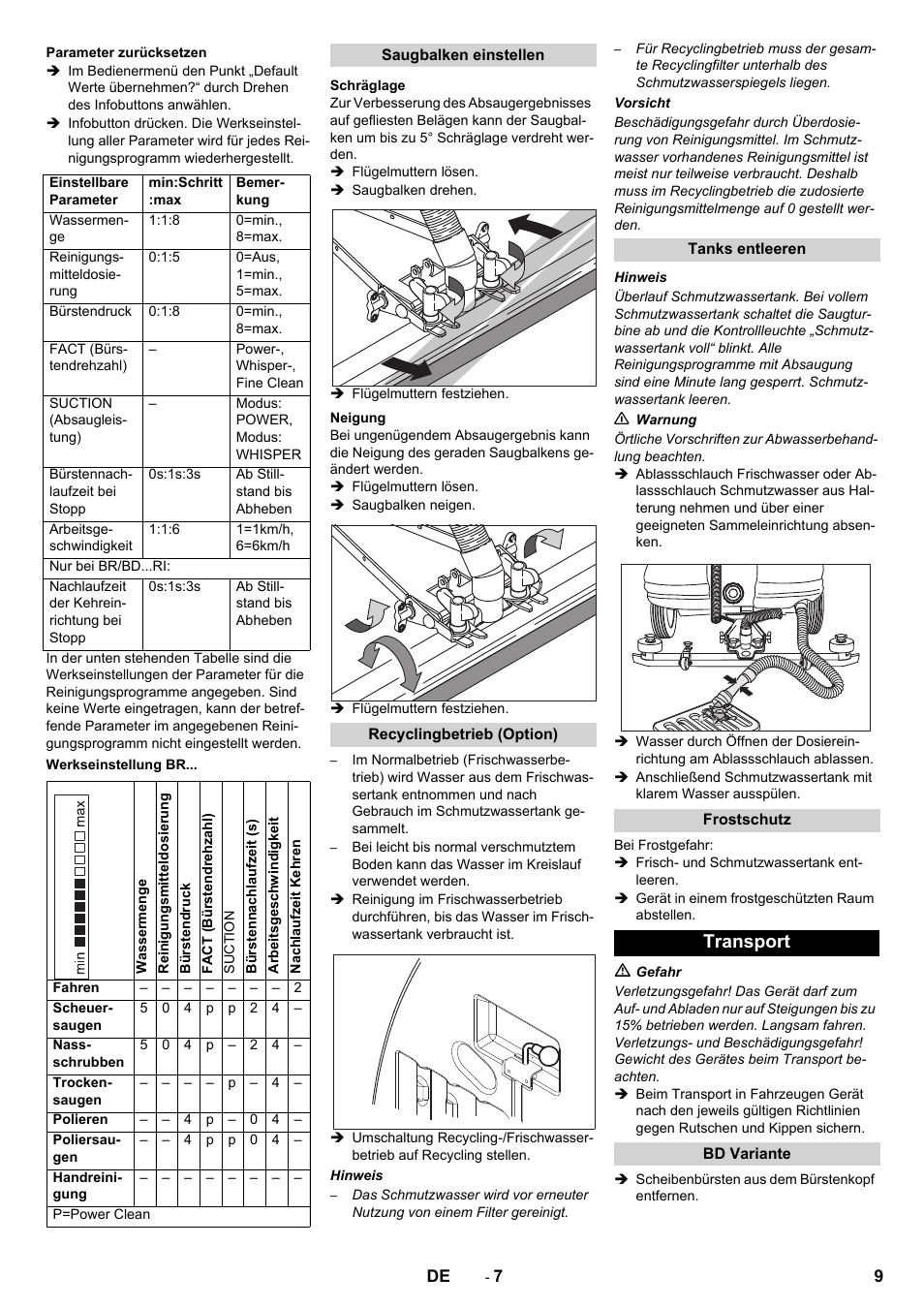 Transport | Karcher BD 100-250 R I Bp User Manual | Page 9 / 370