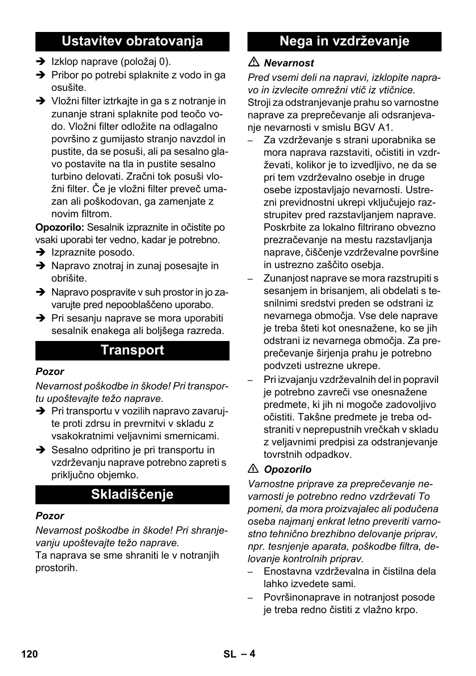 Karcher NT 80-1 B1 M EU User Manual | Page 120 / 200
