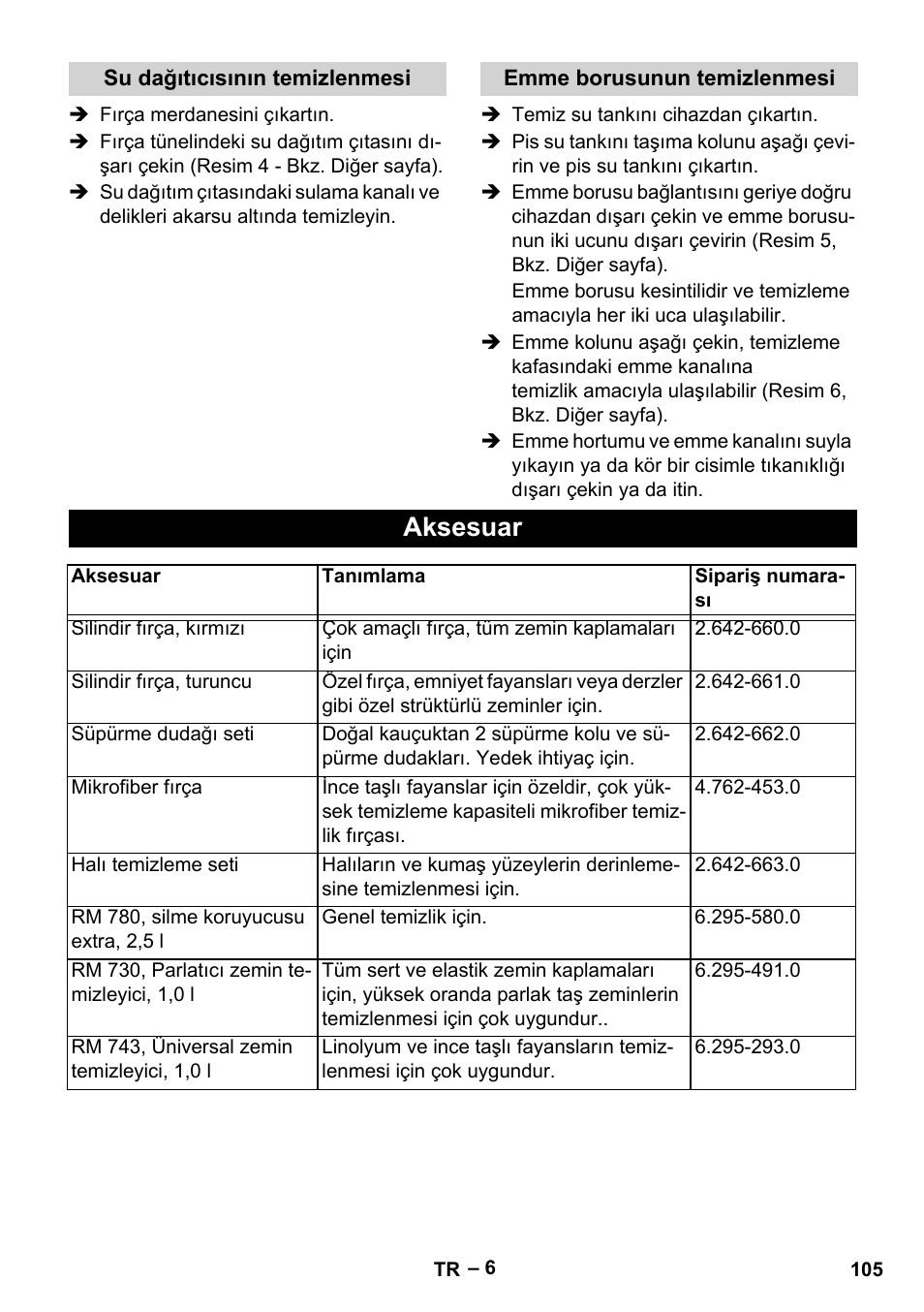 Aksesuar | Karcher Hartbodenreiniger BR 4-300 User Manual | Page 105 / 232