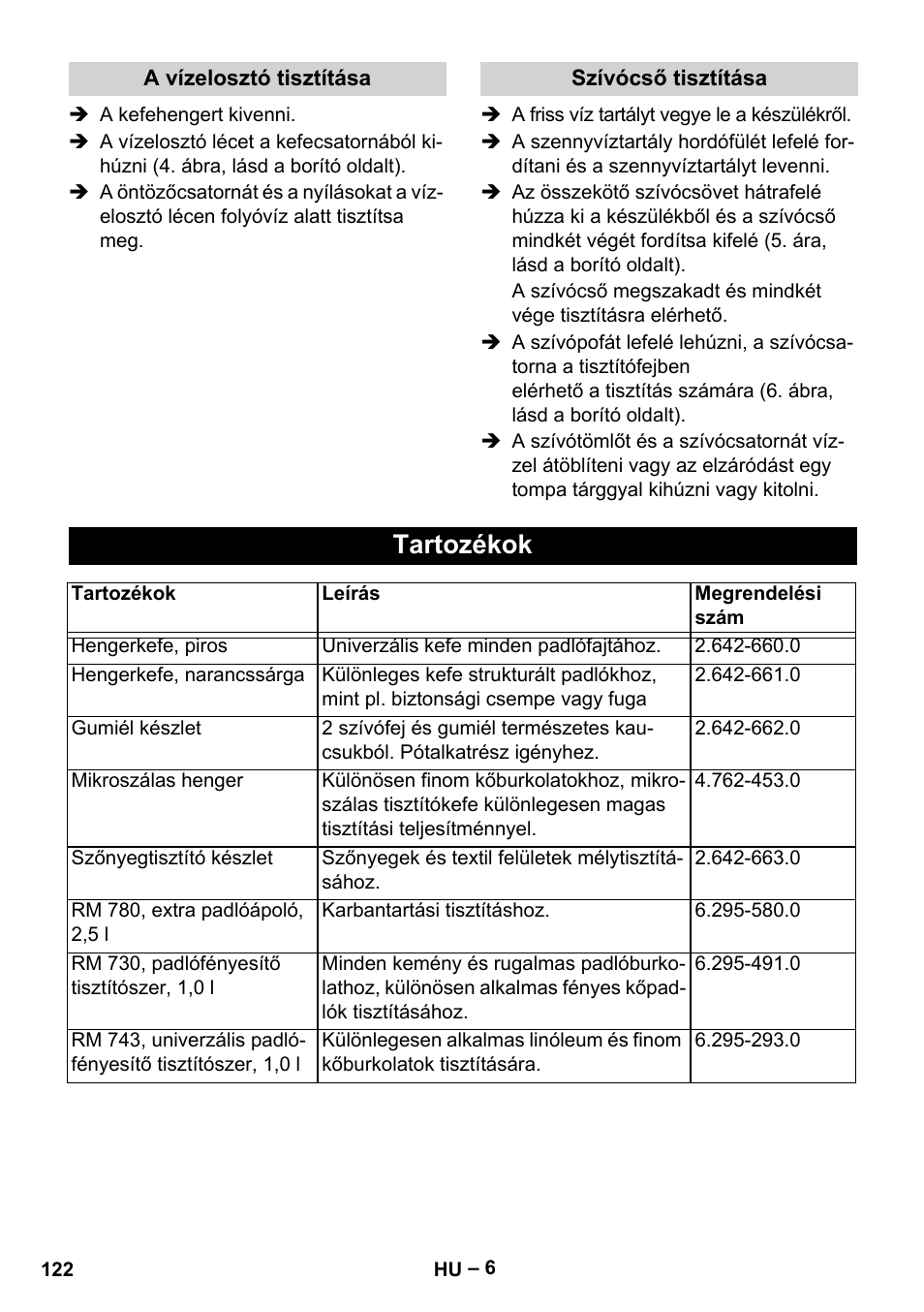 Tartozékok | Karcher Hartbodenreiniger BR 4-300 User Manual | Page 122 / 232