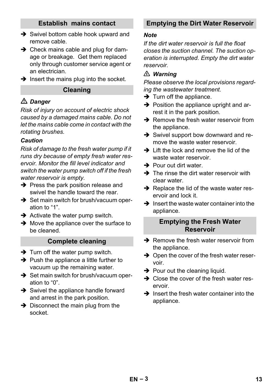 Karcher Hartbodenreiniger BR 4-300 User Manual | Page 13 / 232