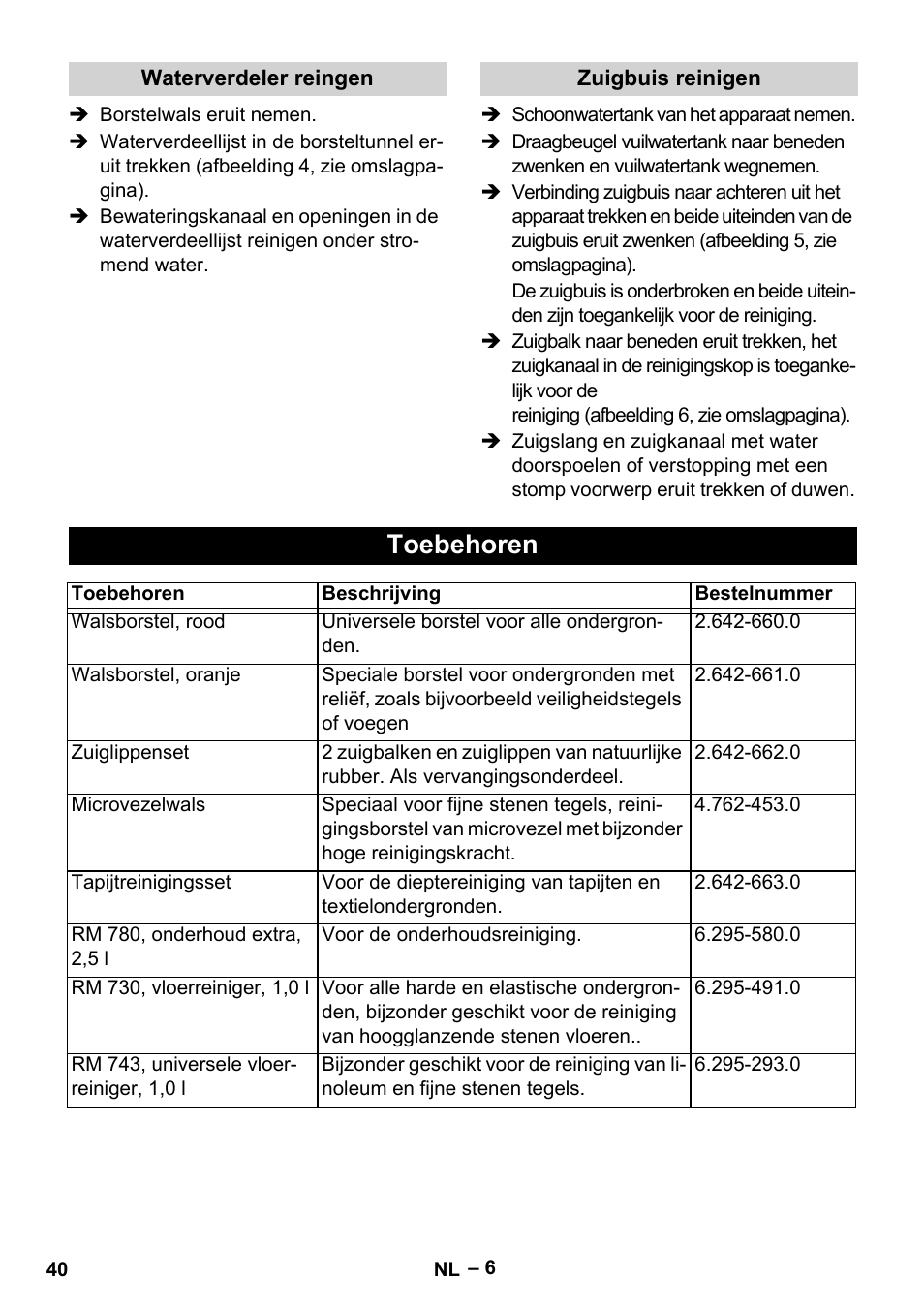 Toebehoren | Karcher Hartbodenreiniger BR 4-300 User Manual | Page 40 / 232