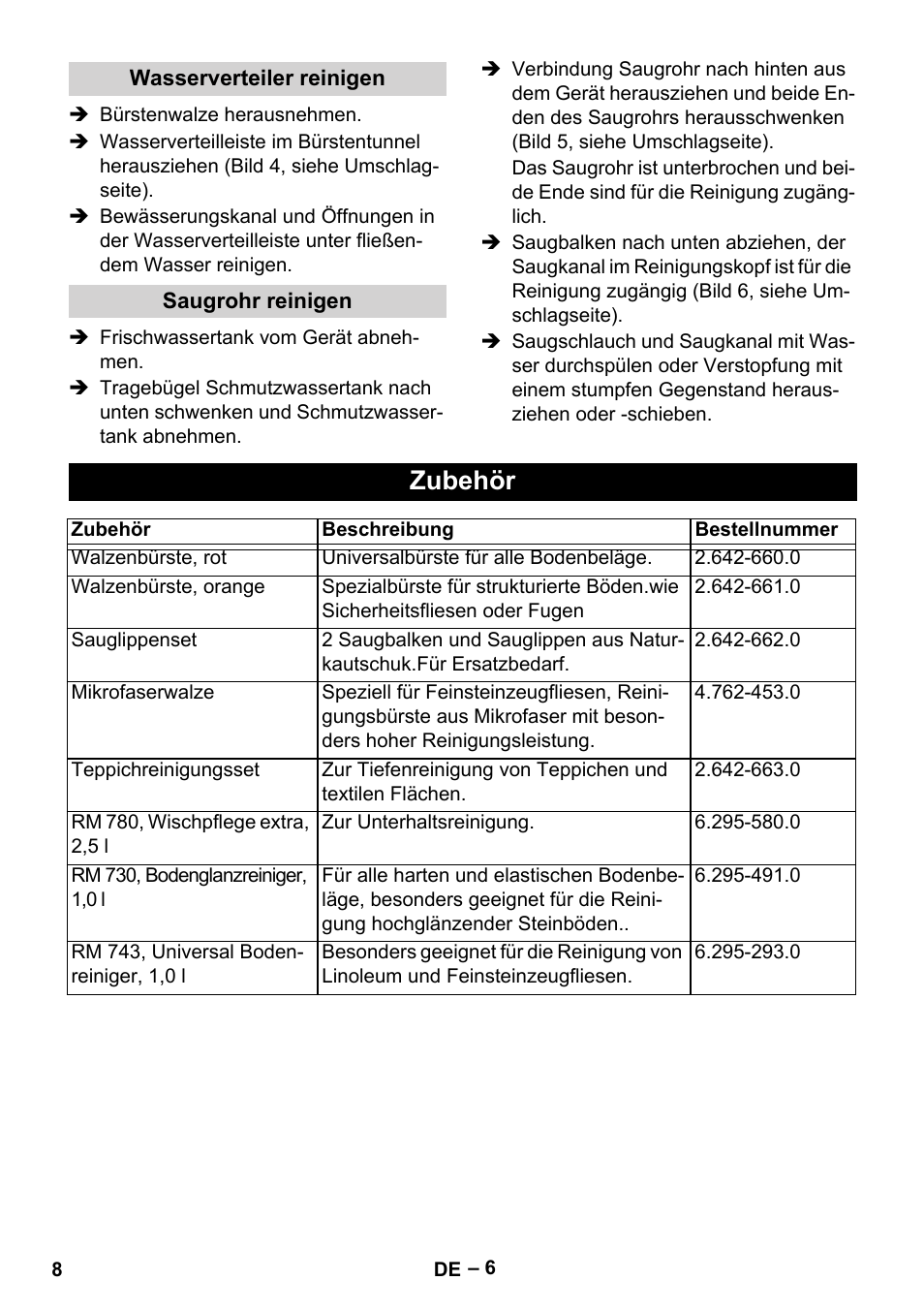 Zubehör | Karcher Hartbodenreiniger BR 4-300 User Manual | Page 8 / 232
