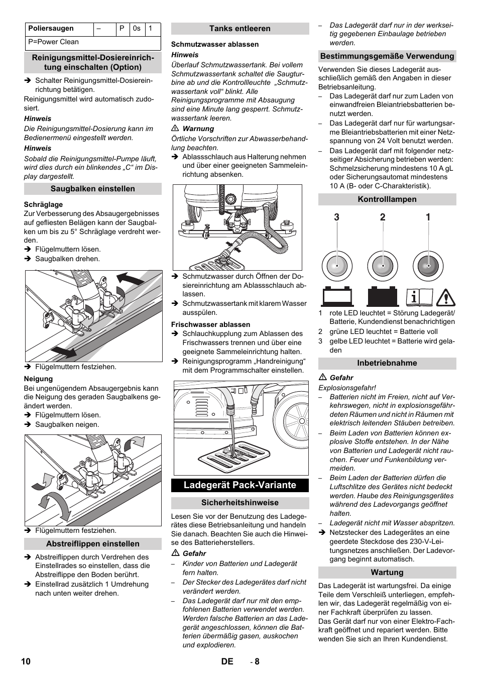 Ladegerät pack-variante | Karcher B 140 R Bp Pack 400 Ah роликовая-дисковая User Manual | Page 10 / 406