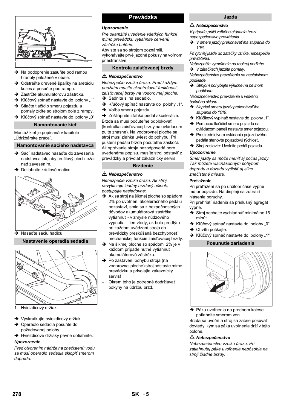 Prevádzka | Karcher B 140 R Bp Pack 400 Ah роликовая-дисковая User Manual | Page 278 / 406