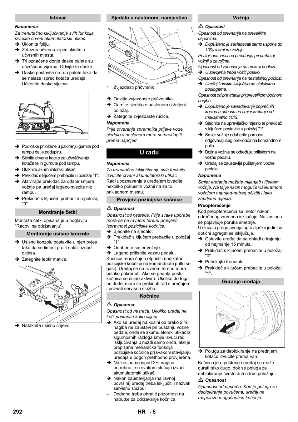 U radu | Karcher B 140 R Bp Pack 400 Ah роликовая-дисковая User Manual | Page 292 / 406