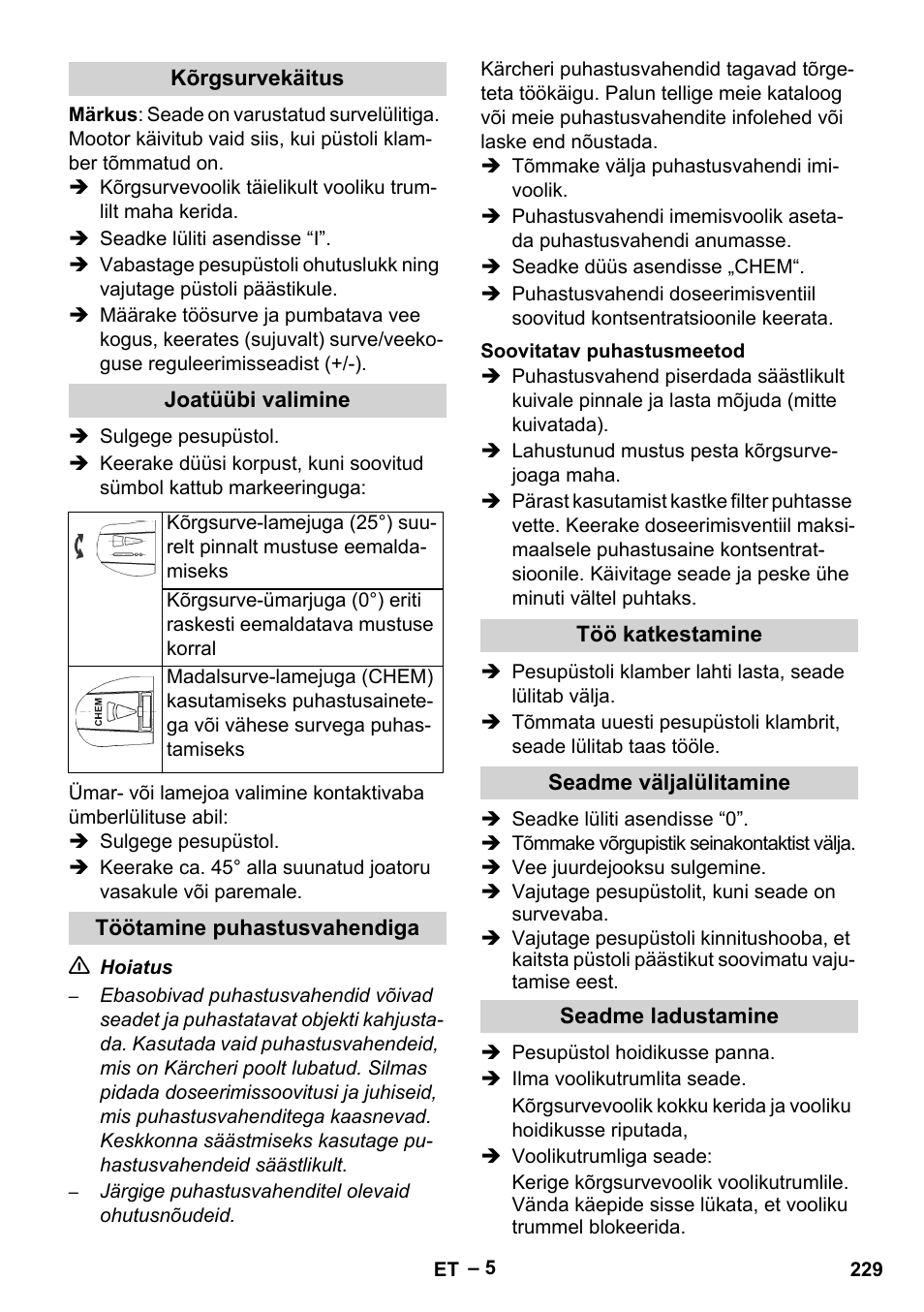 Karcher HD 5-15 C + FR User Manual | Page 229 / 280