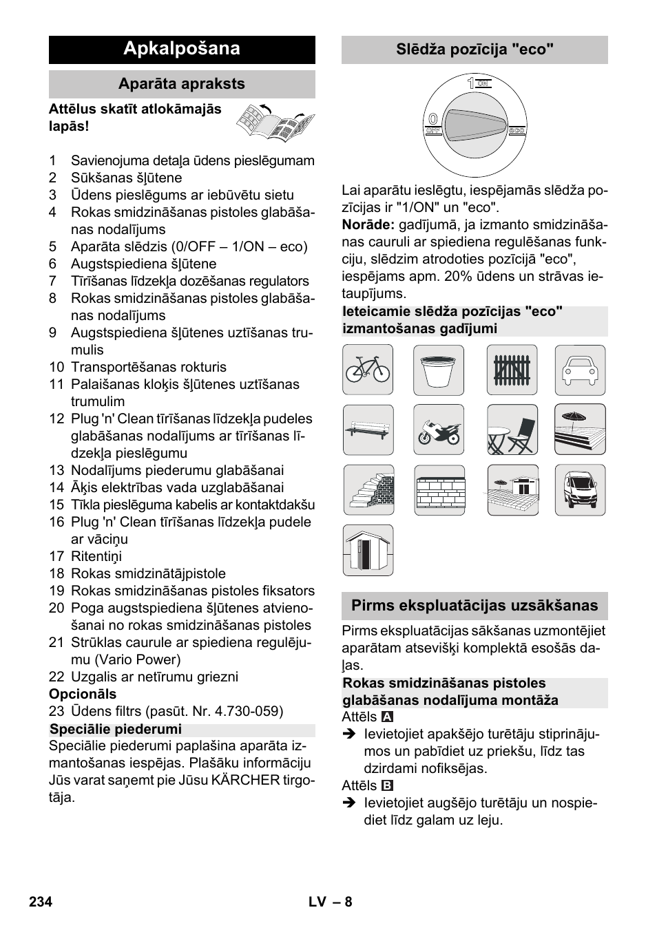 Apkalpošana | Karcher K 7 Premium eco!ogic Home User Manual | Page 234 / 264