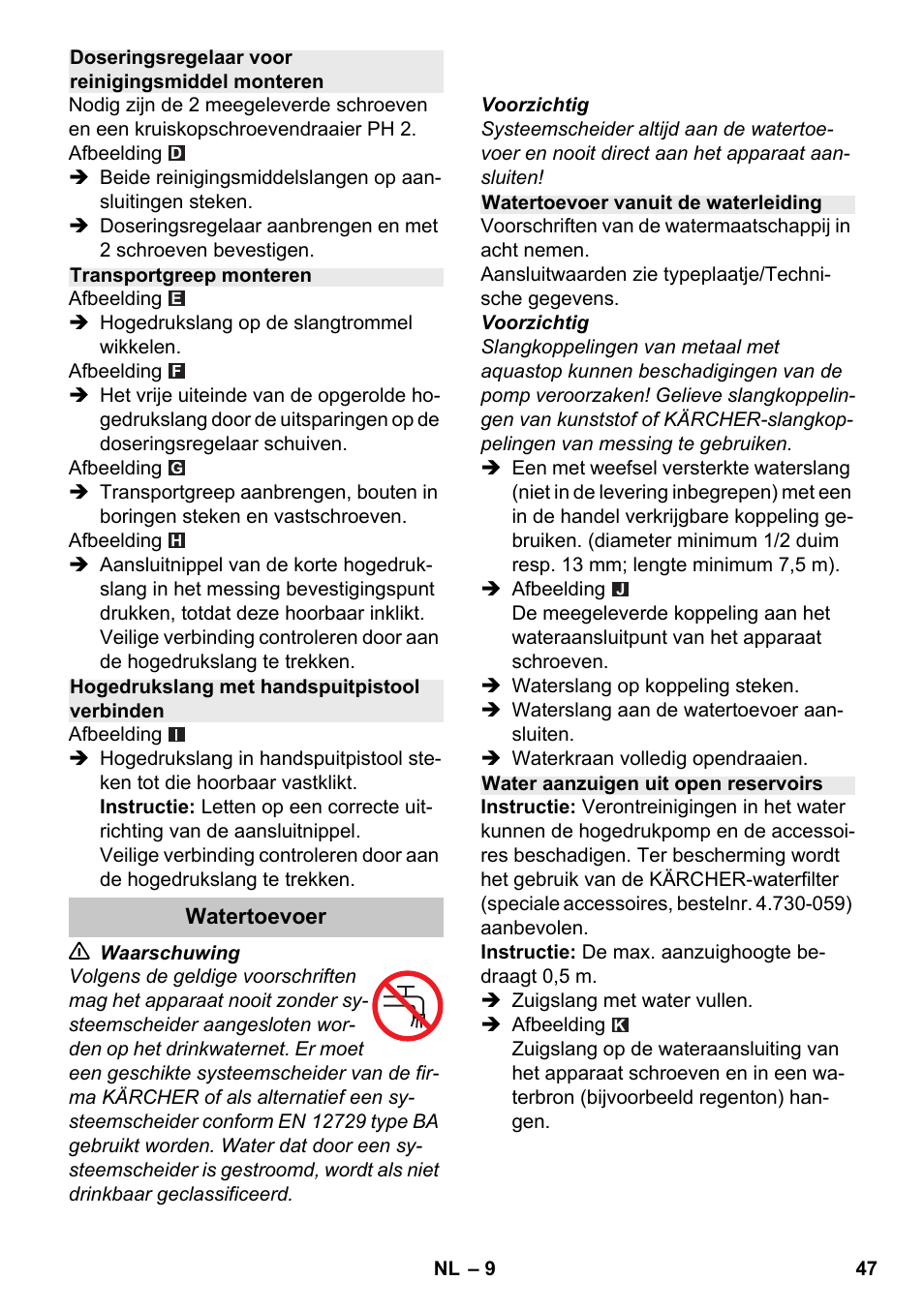 Karcher K 7 Premium eco!ogic Home User Manual | Page 47 / 264