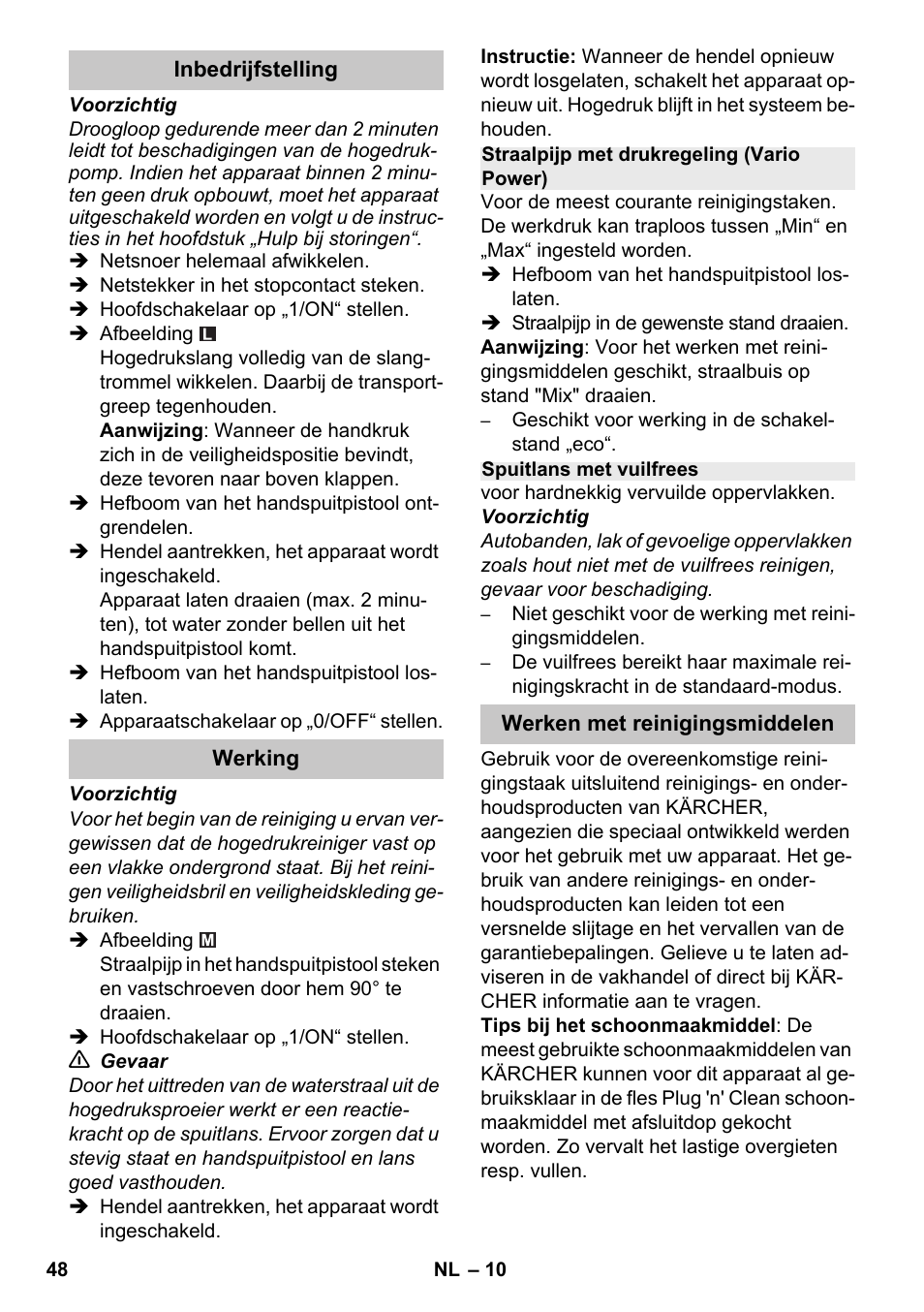 Karcher K 7 Premium eco!ogic Home User Manual | Page 48 / 264