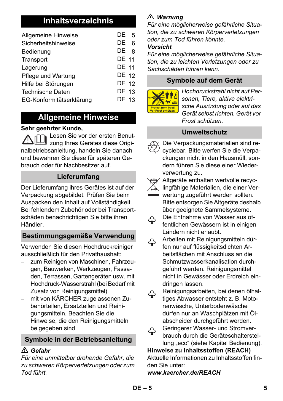 Karcher K 7 Premium eco!ogic Home User Manual | Page 5 / 264