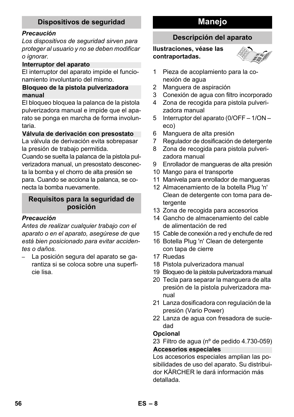 Manejo | Karcher K 7 Premium eco!ogic Home User Manual | Page 56 / 264