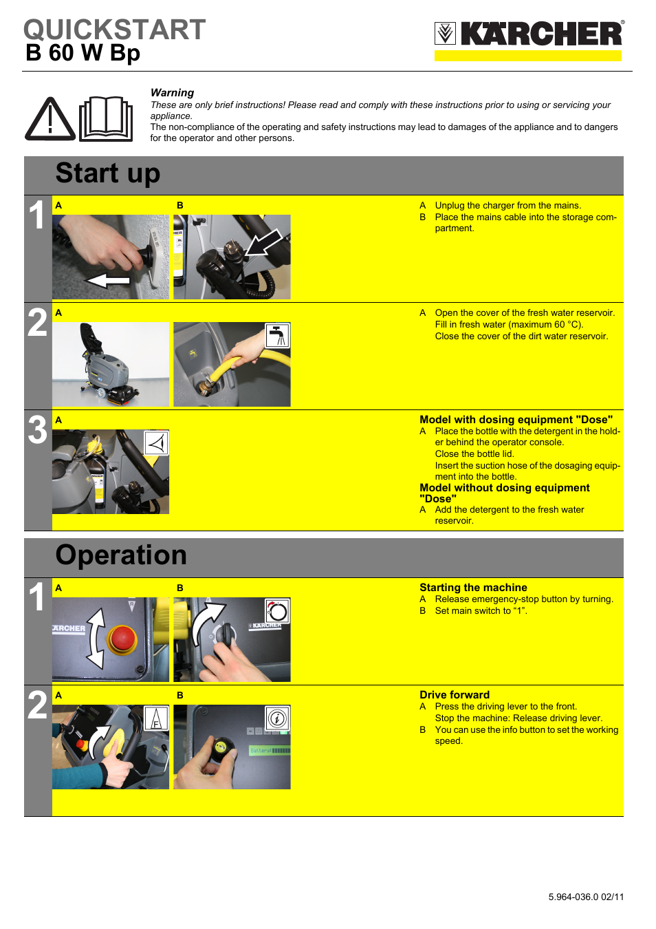 Karcher B 60 W Bp Pack Dose User Manual | 6 pages