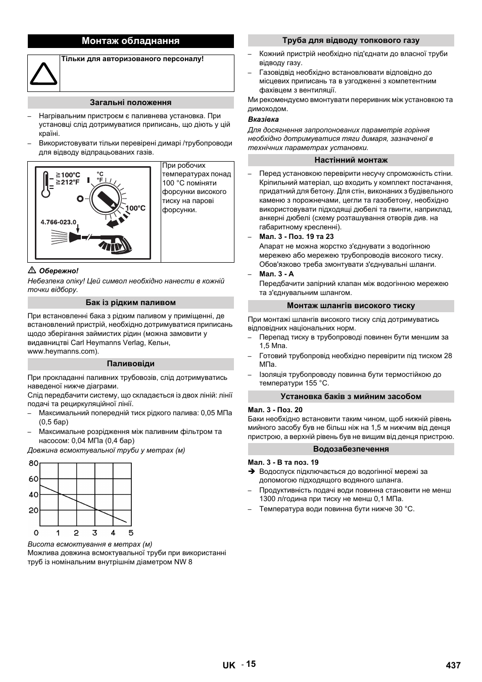 Монтаж обладнання | Karcher HDS 9-14-4 ST Eco User Manual | Page 437 / 444
