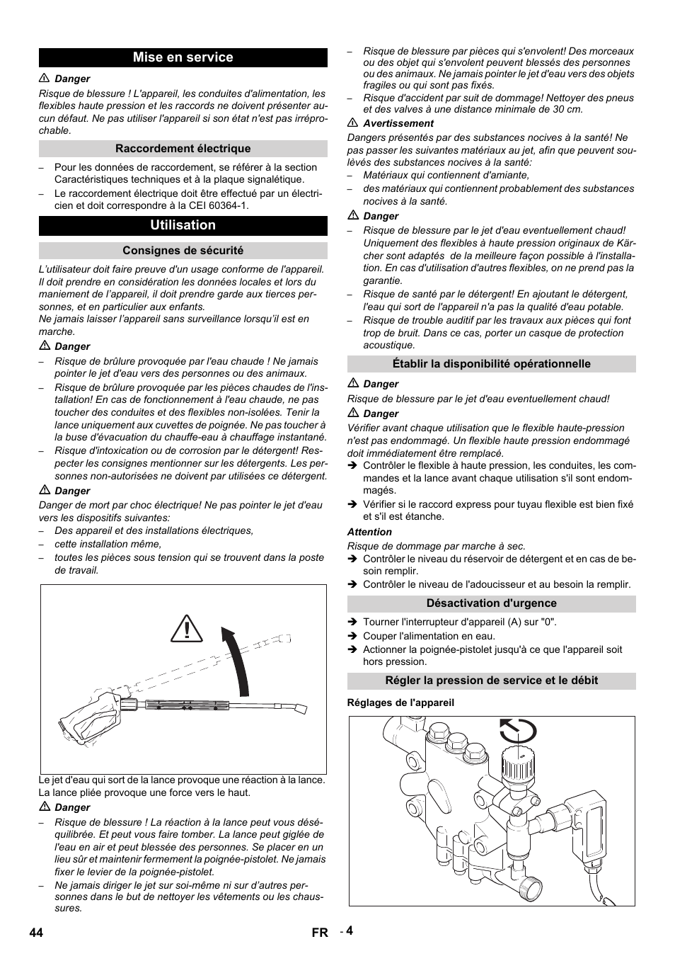 Mise en service, Utilisation | Karcher HDS 9-14-4 ST Eco User Manual | Page 44 / 444