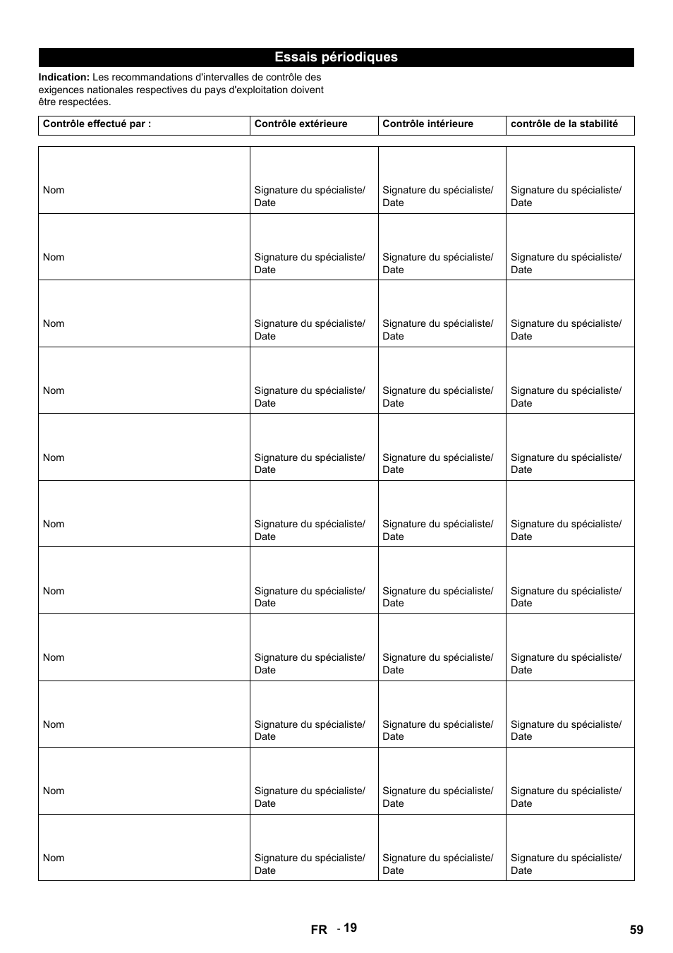 Essais périodiques | Karcher HDS 9-14-4 ST Eco User Manual | Page 59 / 444