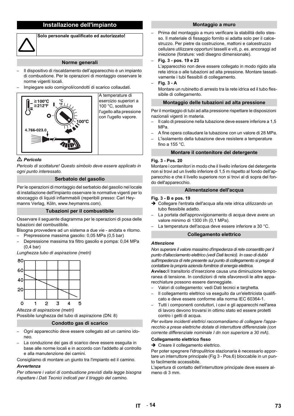 Installazione dell'impianto | Karcher HDS 9-14-4 ST Eco User Manual | Page 73 / 444