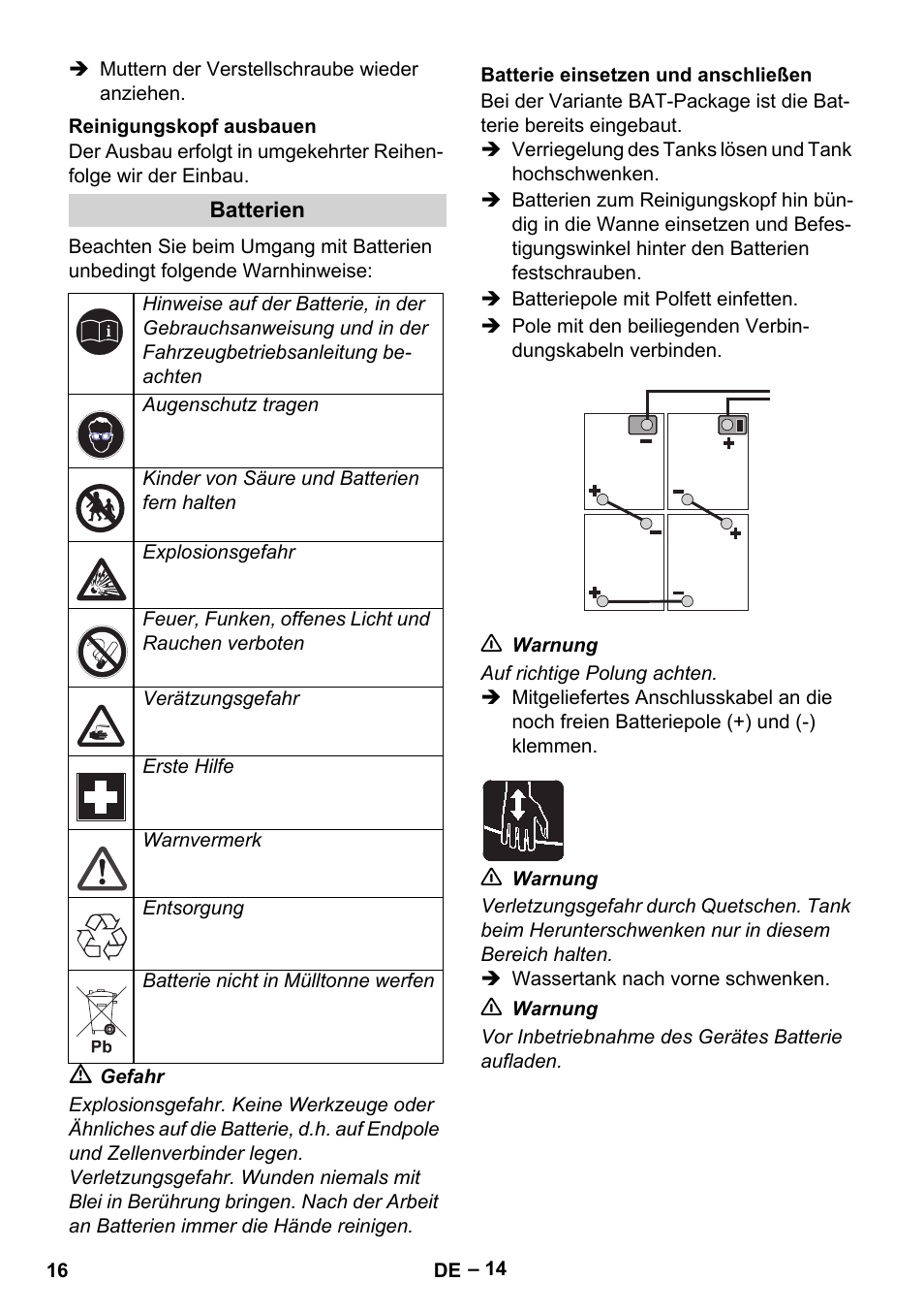 Karcher B 60 W Bp Pack User Manual | Page 16 / 550
