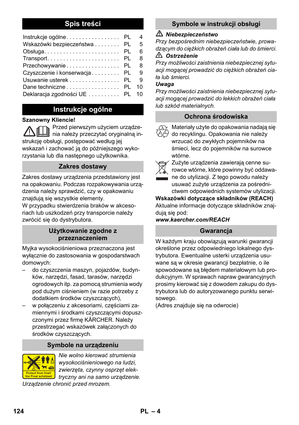 Polski | Karcher K 2 Car User Manual | Page 124 / 196