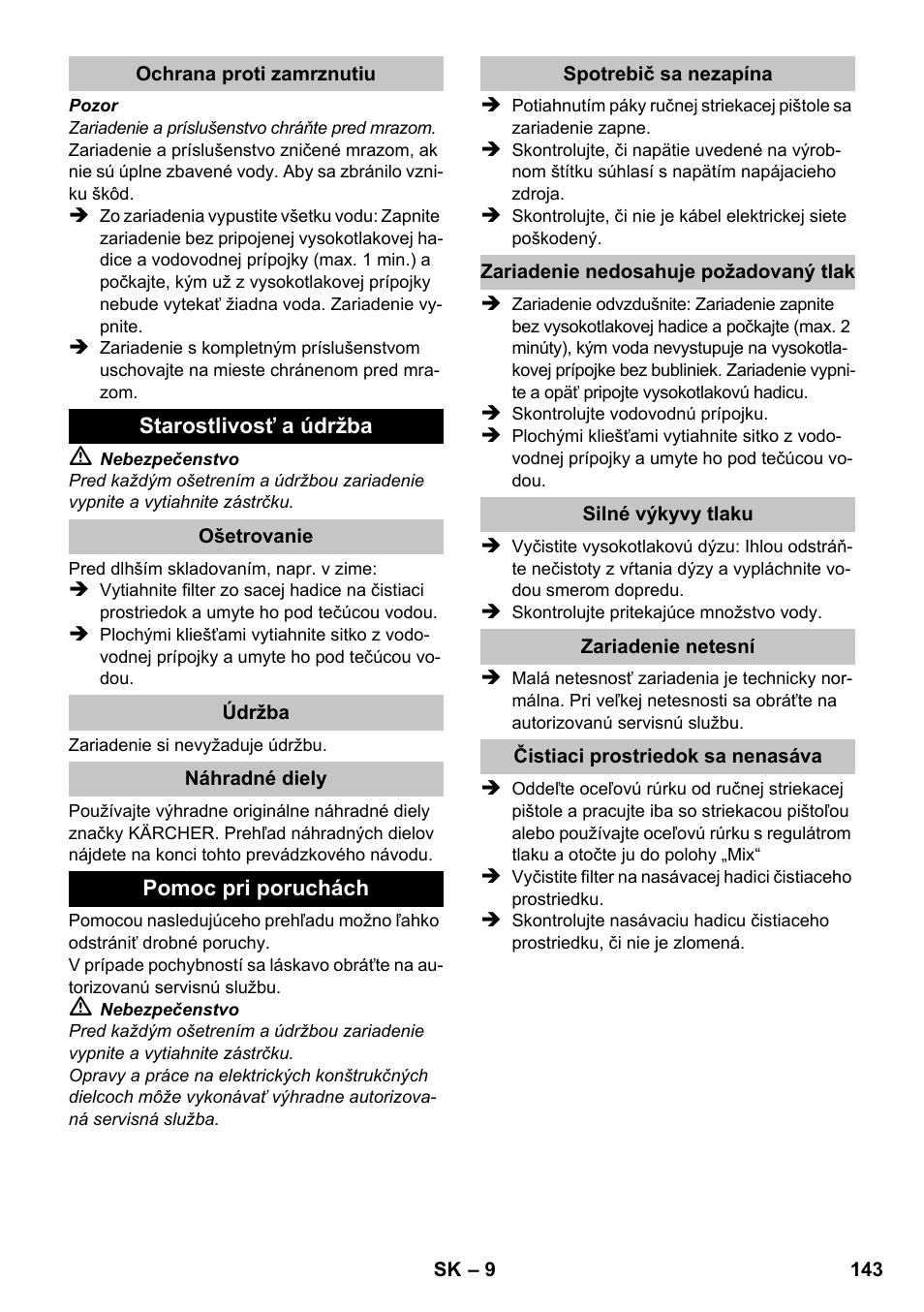 Karcher K 2 Car User Manual | Page 143 / 196