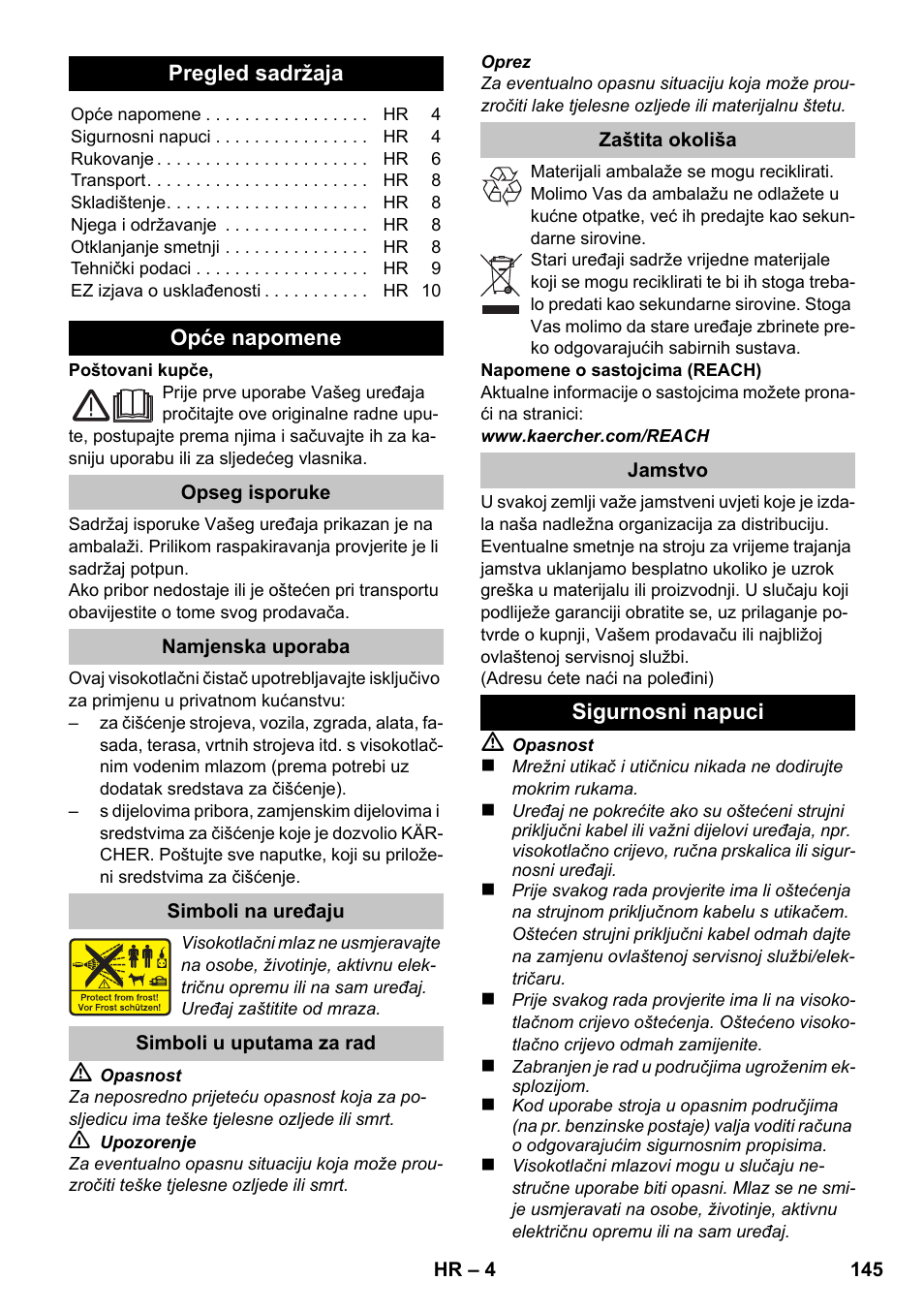 Hrvatski | Karcher K 2 Car User Manual | Page 145 / 196