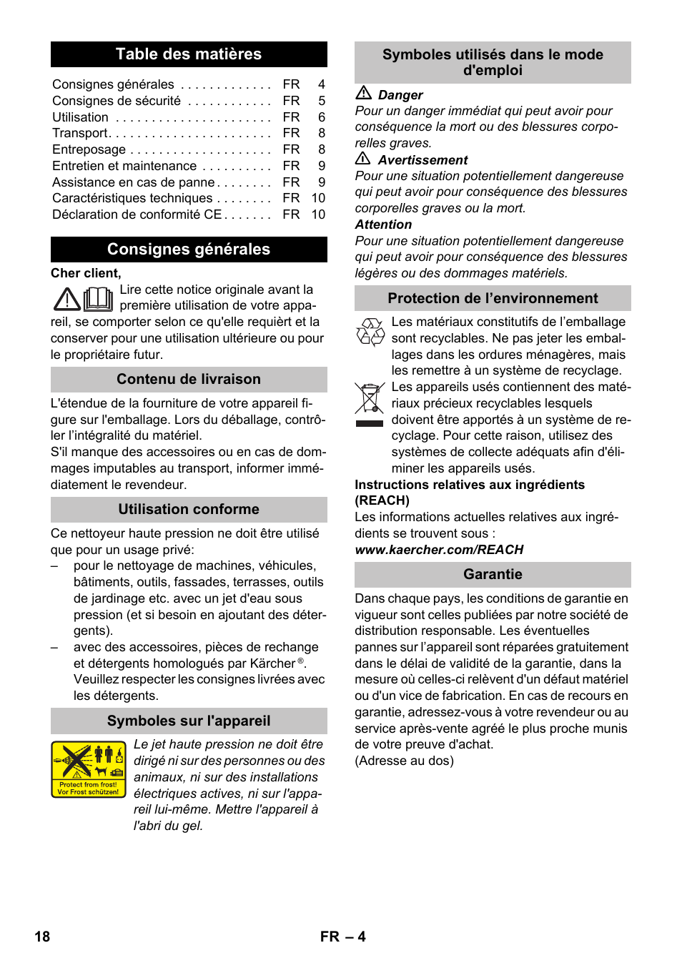 Français | Karcher K 2 Car User Manual | Page 18 / 196