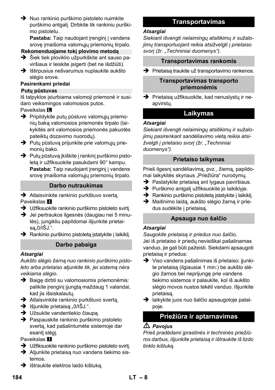 Karcher K 2 Car User Manual | Page 184 / 196