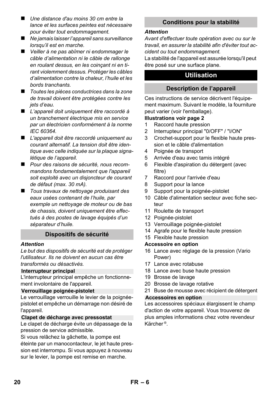 Utilisation | Karcher K 2 Car User Manual | Page 20 / 196