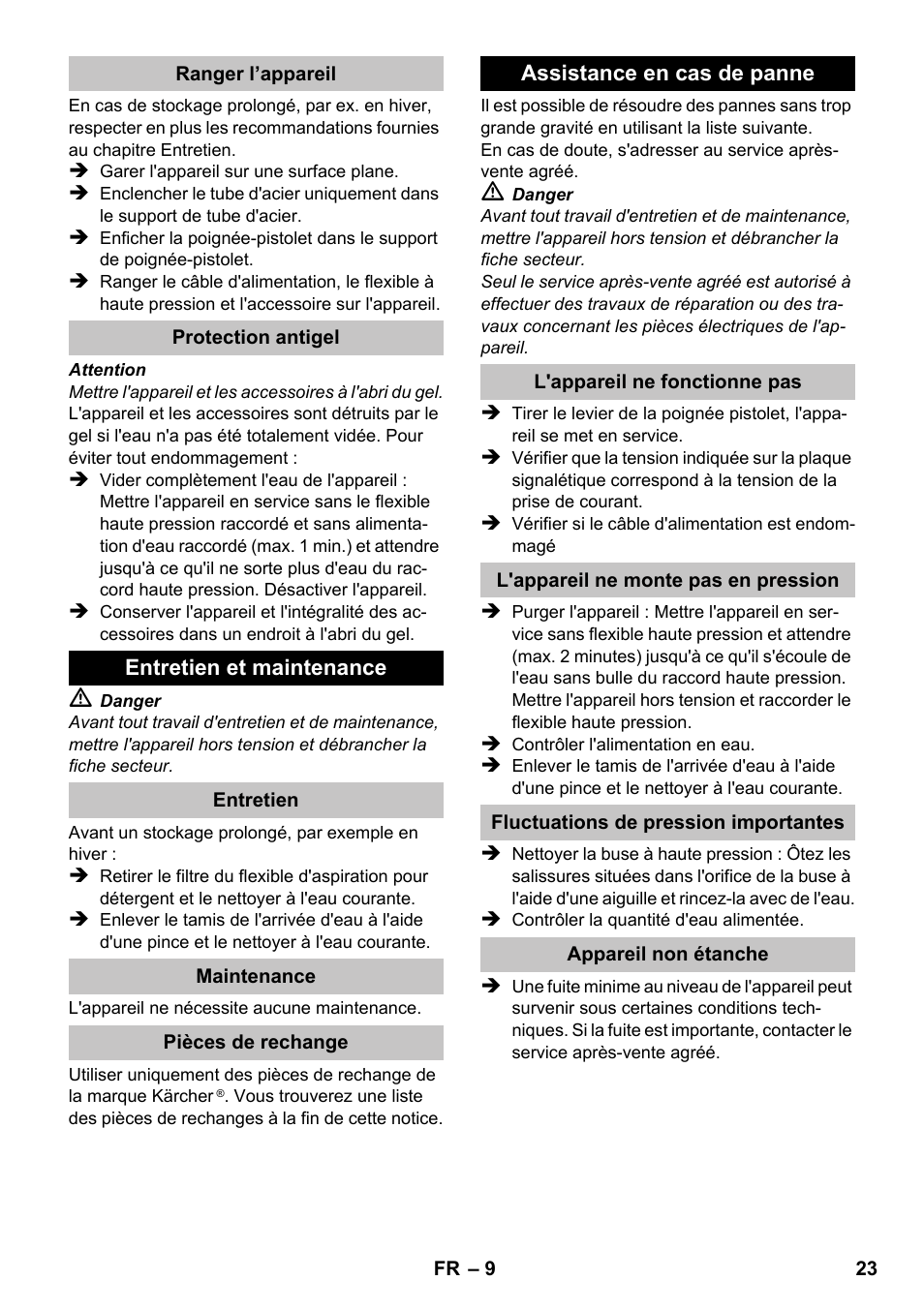 Karcher K 2 Car User Manual | Page 23 / 196