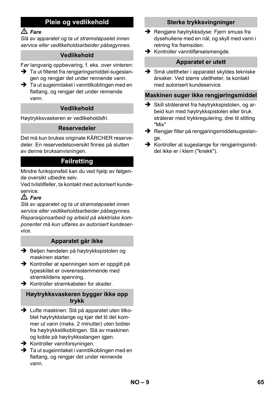Karcher K 2 Car User Manual | Page 65 / 196