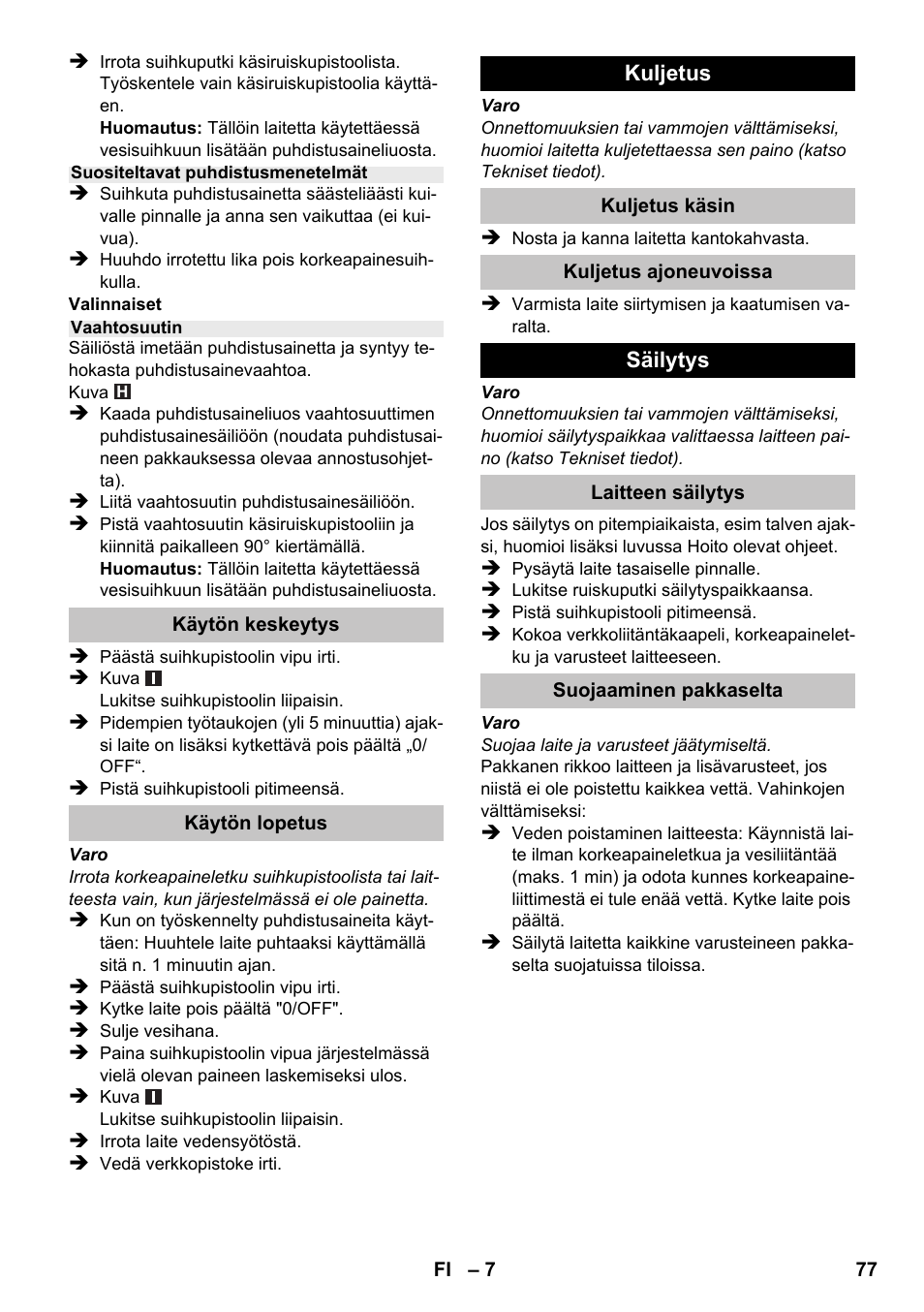Karcher K 2 Compact Car User Manual | Page 77 / 196