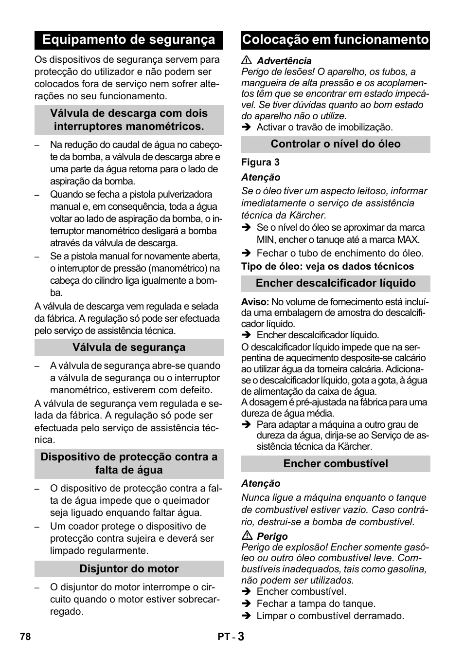 Equipamento de segurança, Colocação em funcionamento | Karcher HDS 650 4M BASICEU-I User Manual | Page 78 / 328