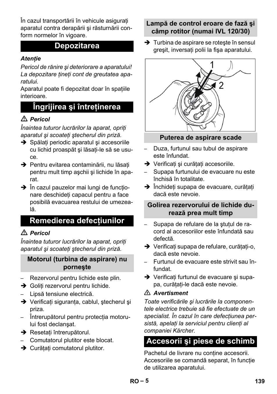 Accesorii şi piese de schimb | Karcher IVL 120-30 User Manual | Page 139 / 208