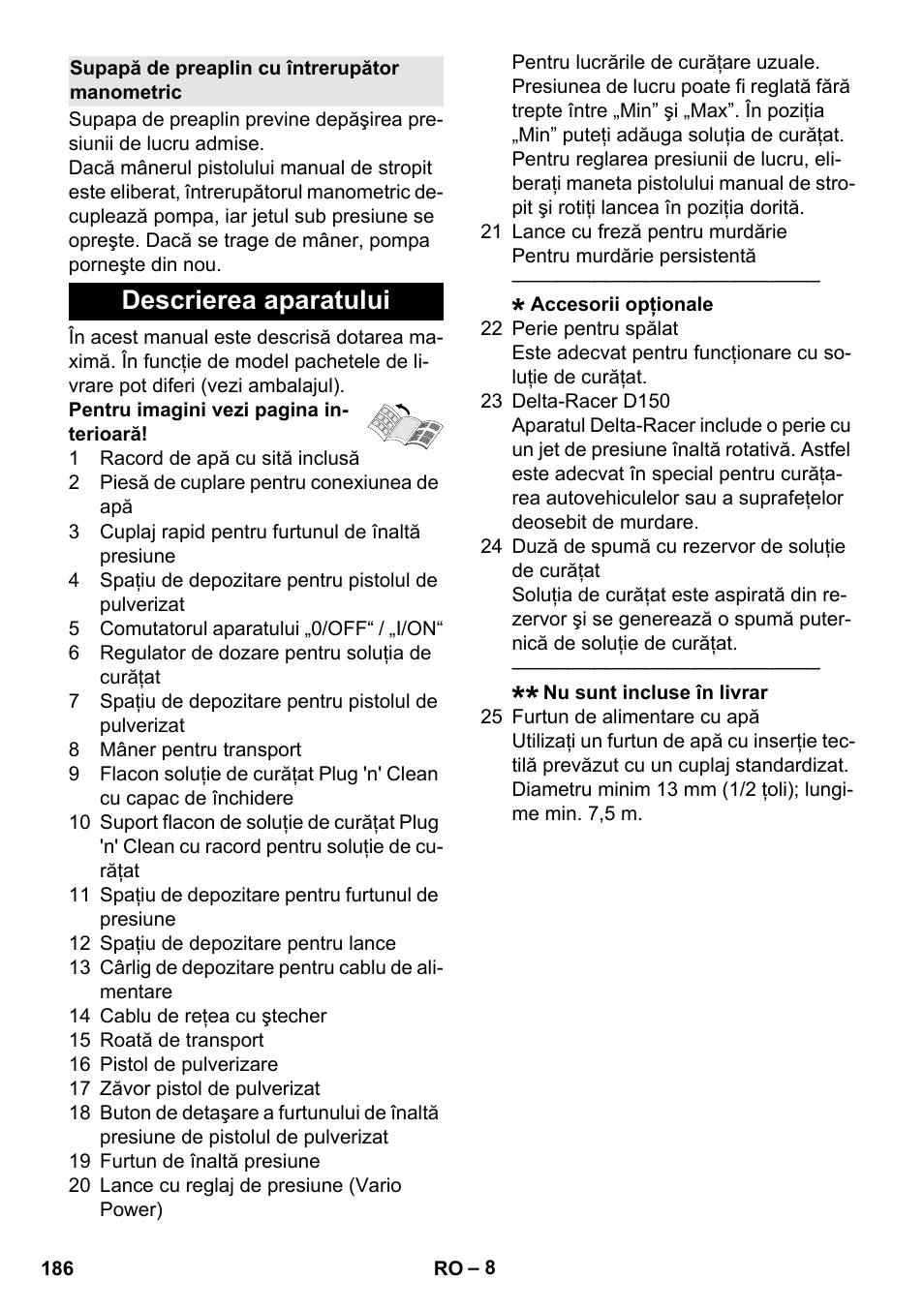 Supapă de preaplin cu întrerupător manometric, Descrierea aparatului | Karcher K 7 User Manual | Page 186 / 288