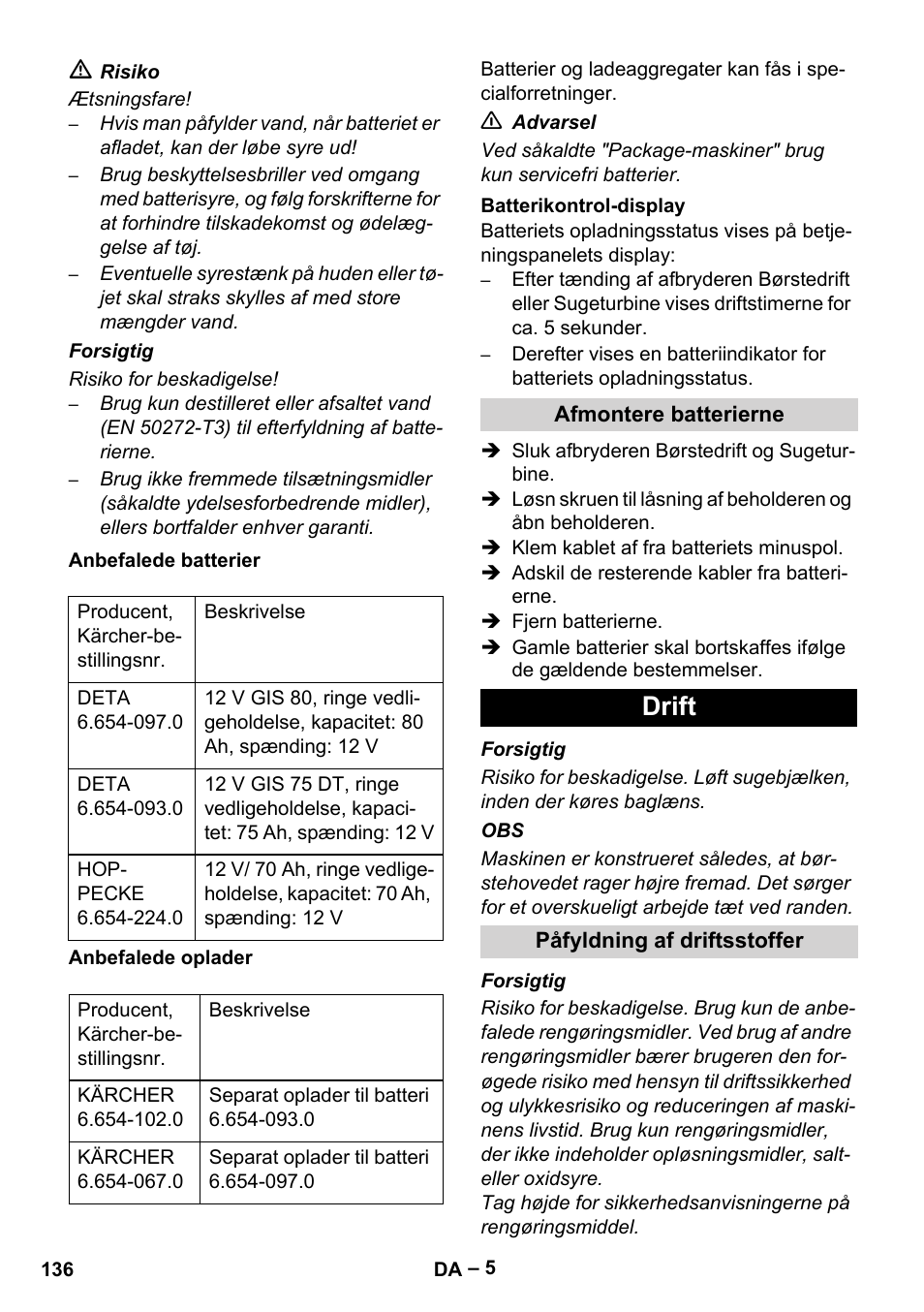 Drift | Karcher BD 530 Bp User Manual | Page 136 / 384
