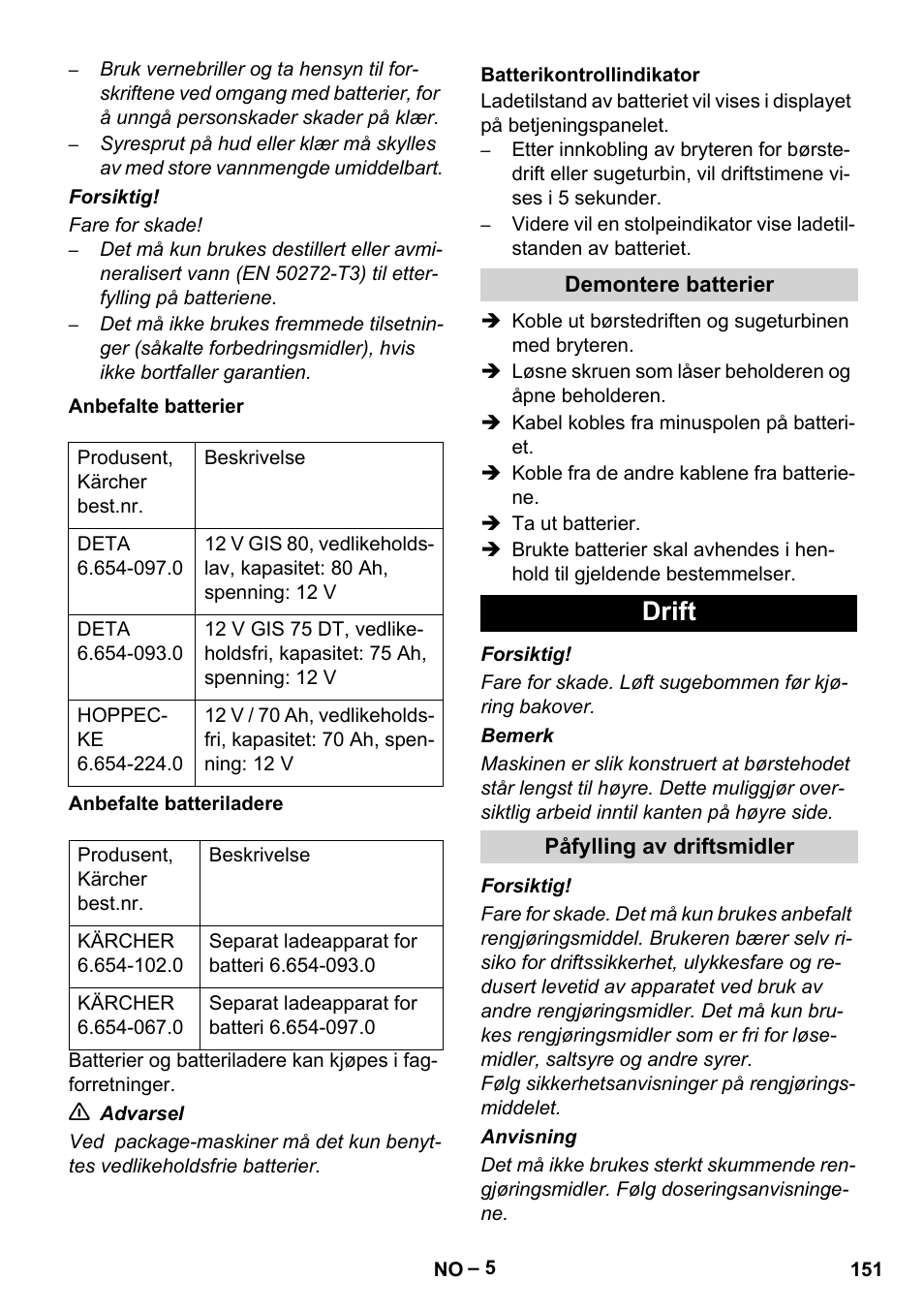 Drift | Karcher BD 530 Bp User Manual | Page 151 / 384