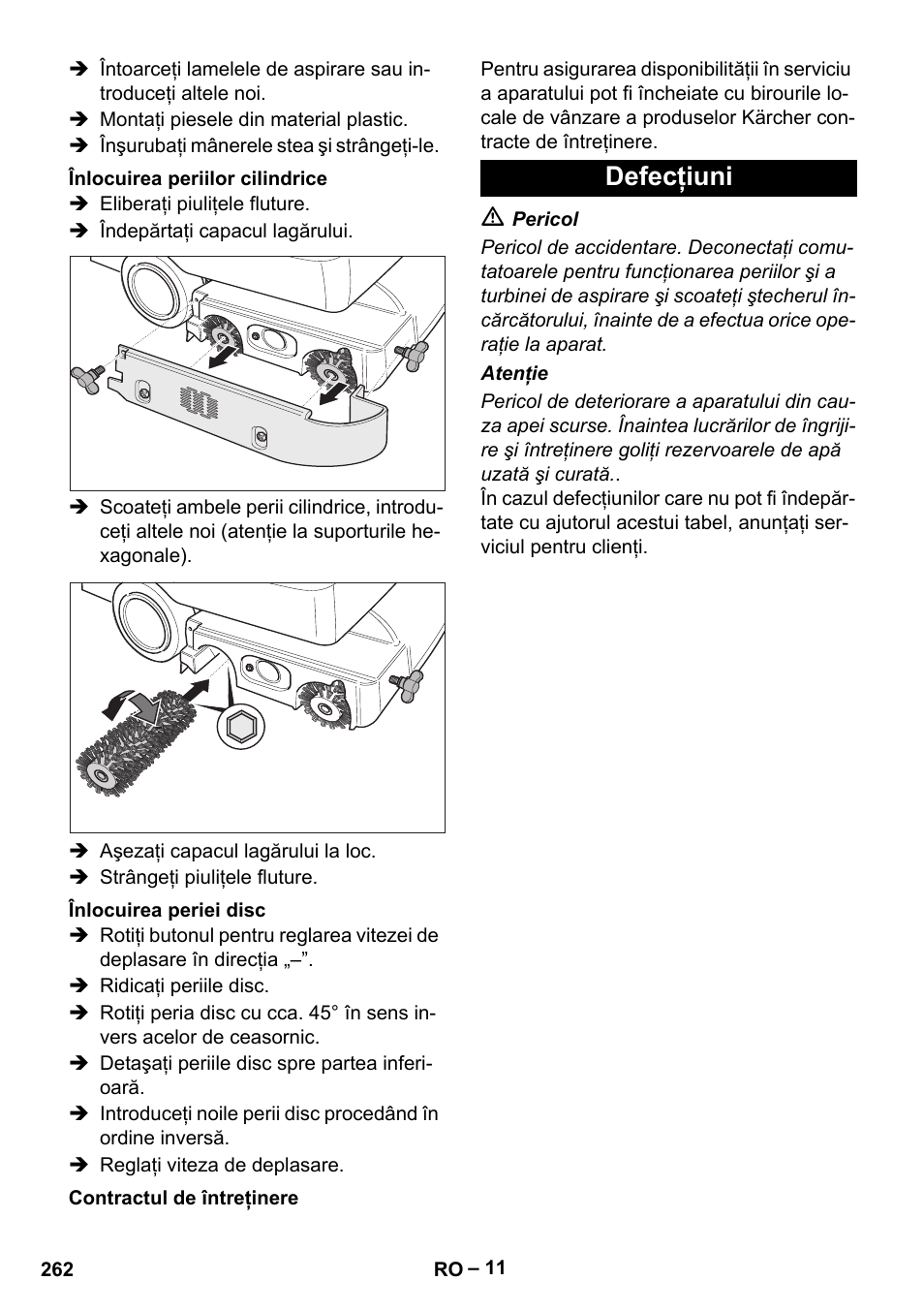 Defecţiuni | Karcher BD 530 Bp User Manual | Page 262 / 384