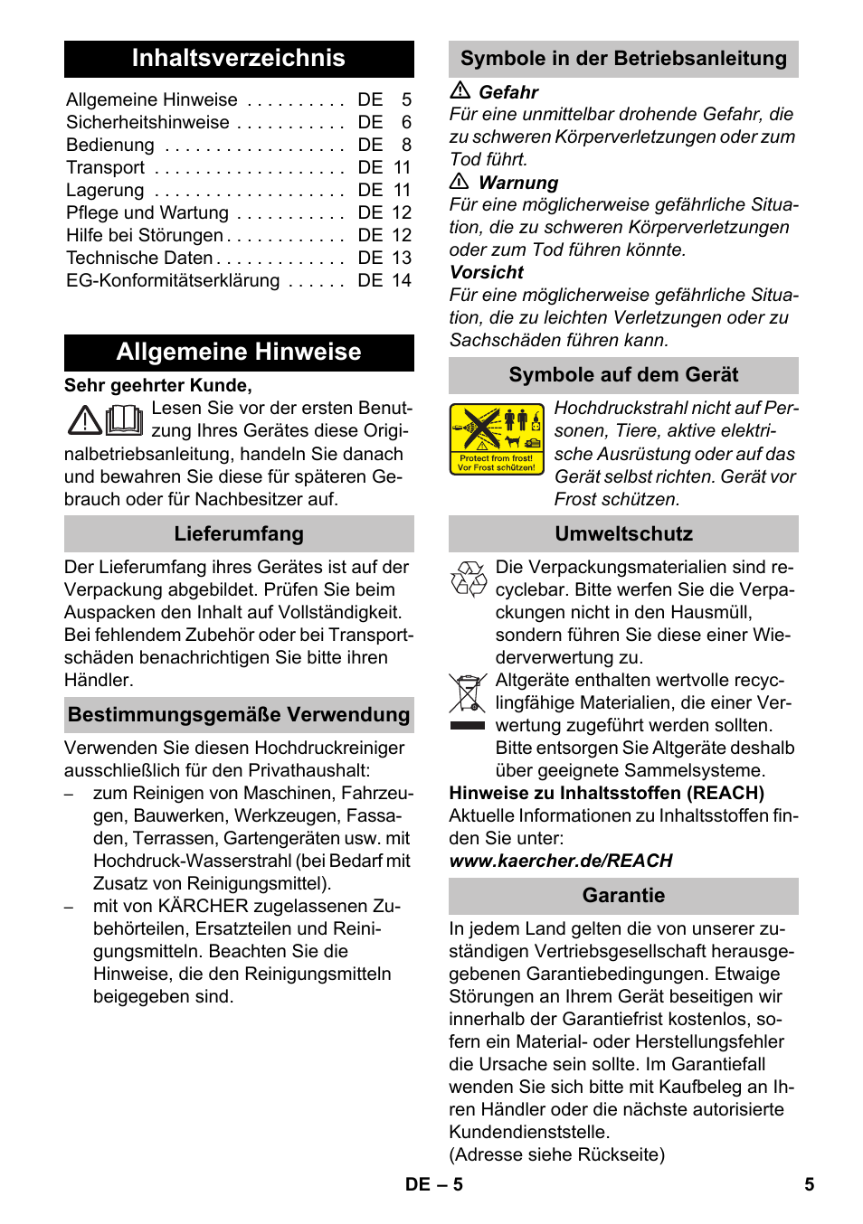 Karcher K 4-600 User Manual | Page 5 / 262