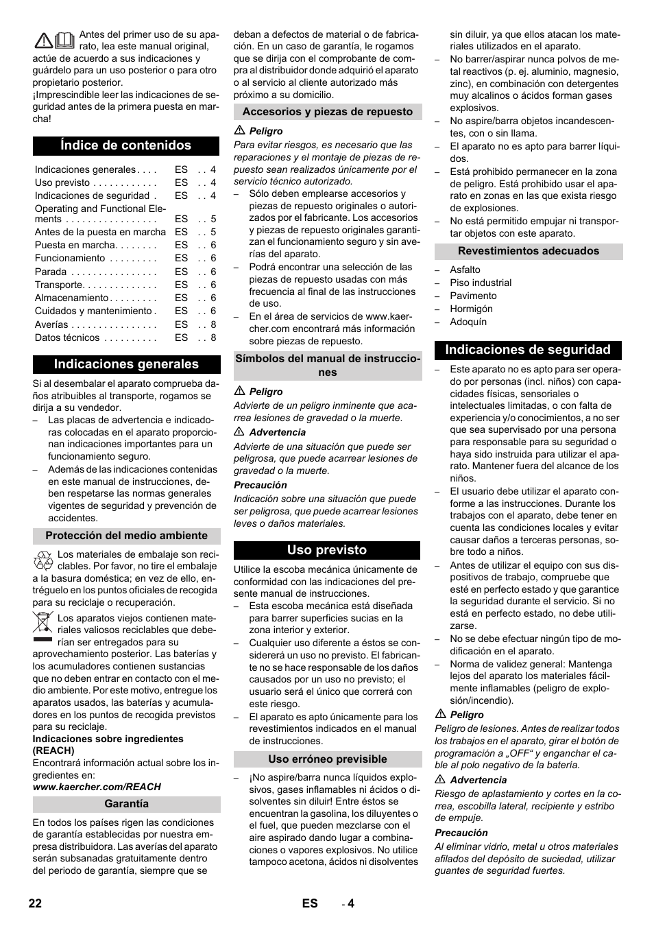 Karcher KM 70-30 C Bp Pack Adv User Manual | Page 22 / 28