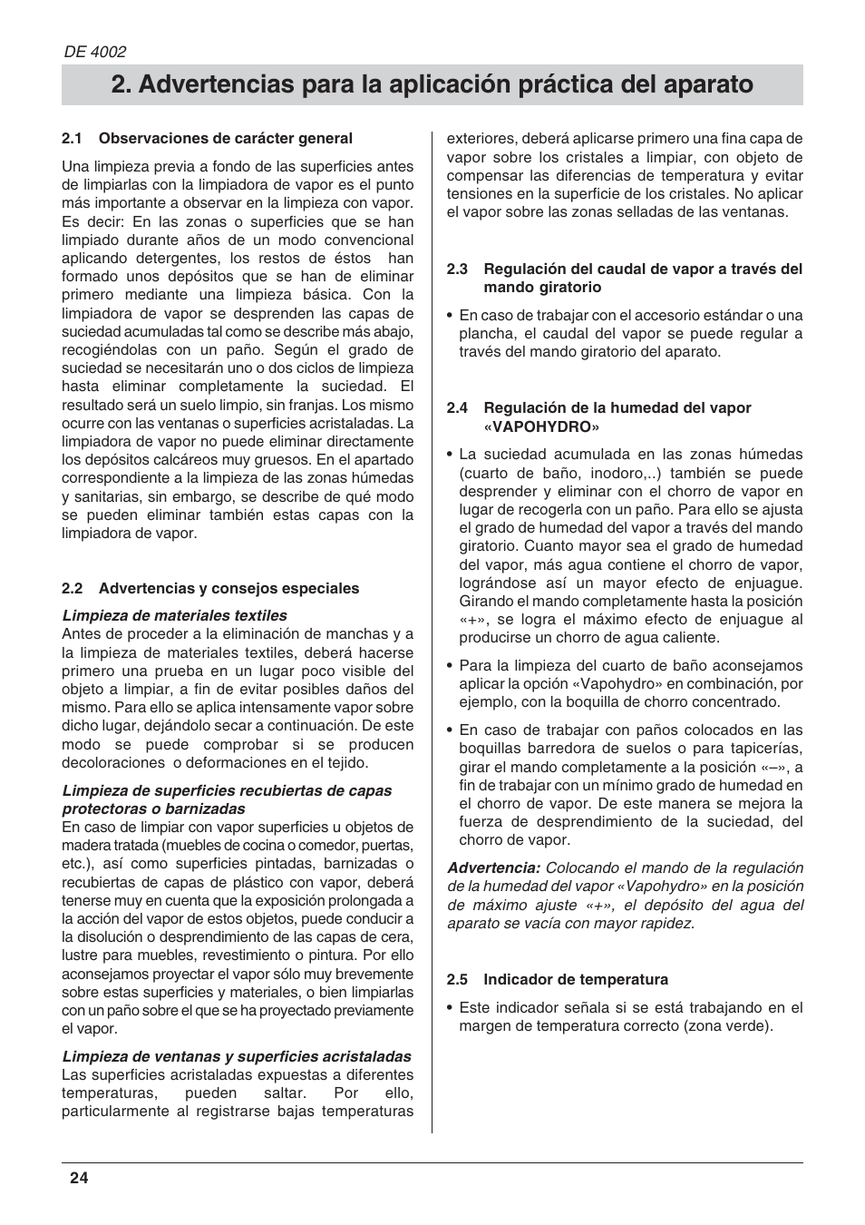 Karcher DE 4002 User Manual | Page 24 / 31