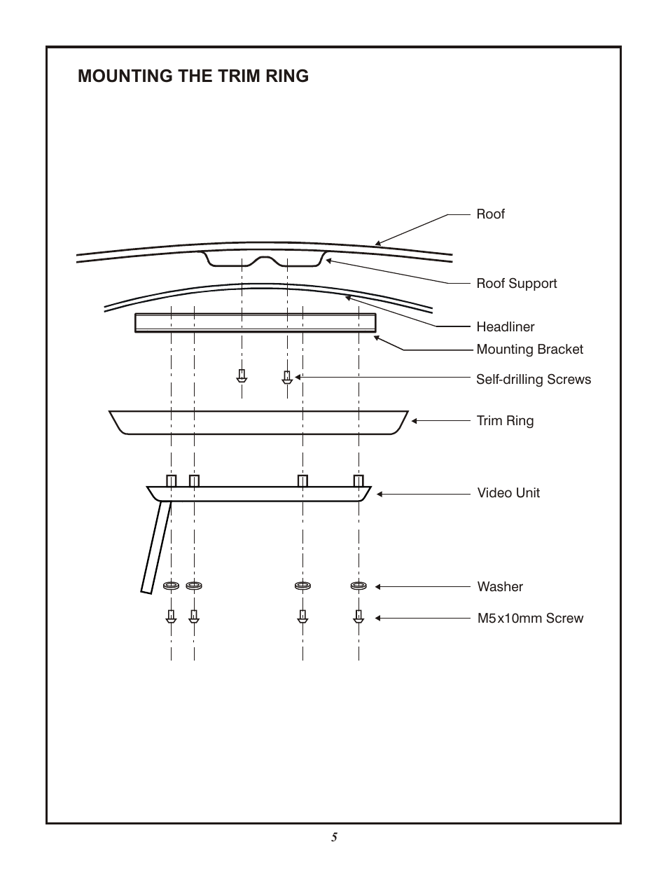 Mounting the trim ring | Audiovox VOD285S User Manual | Page 7 / 12