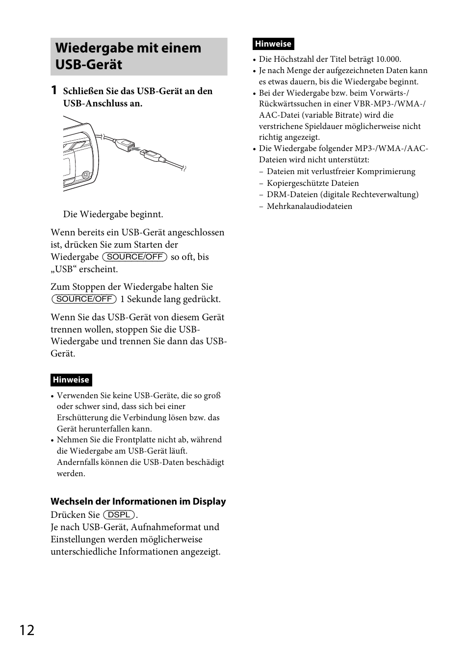 Wiedergabe mit einem usb-gerät | Sony CDX-GS500R User Manual | Page 40 / 160