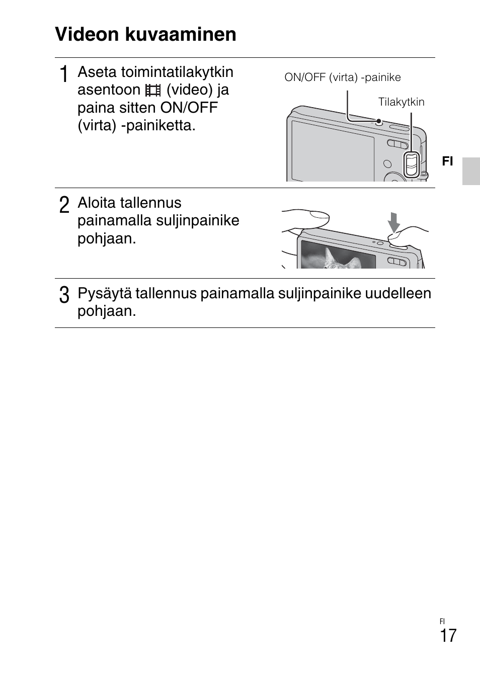 Videon kuvaaminen | Sony DSC-W310 User Manual | Page 337 / 515