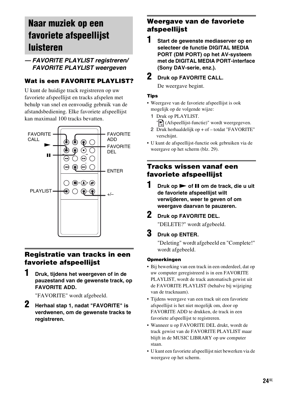 Naar muziek op een favoriete afspeellijst | Sony TDM-NC1 User Manual | Page 196 / 467