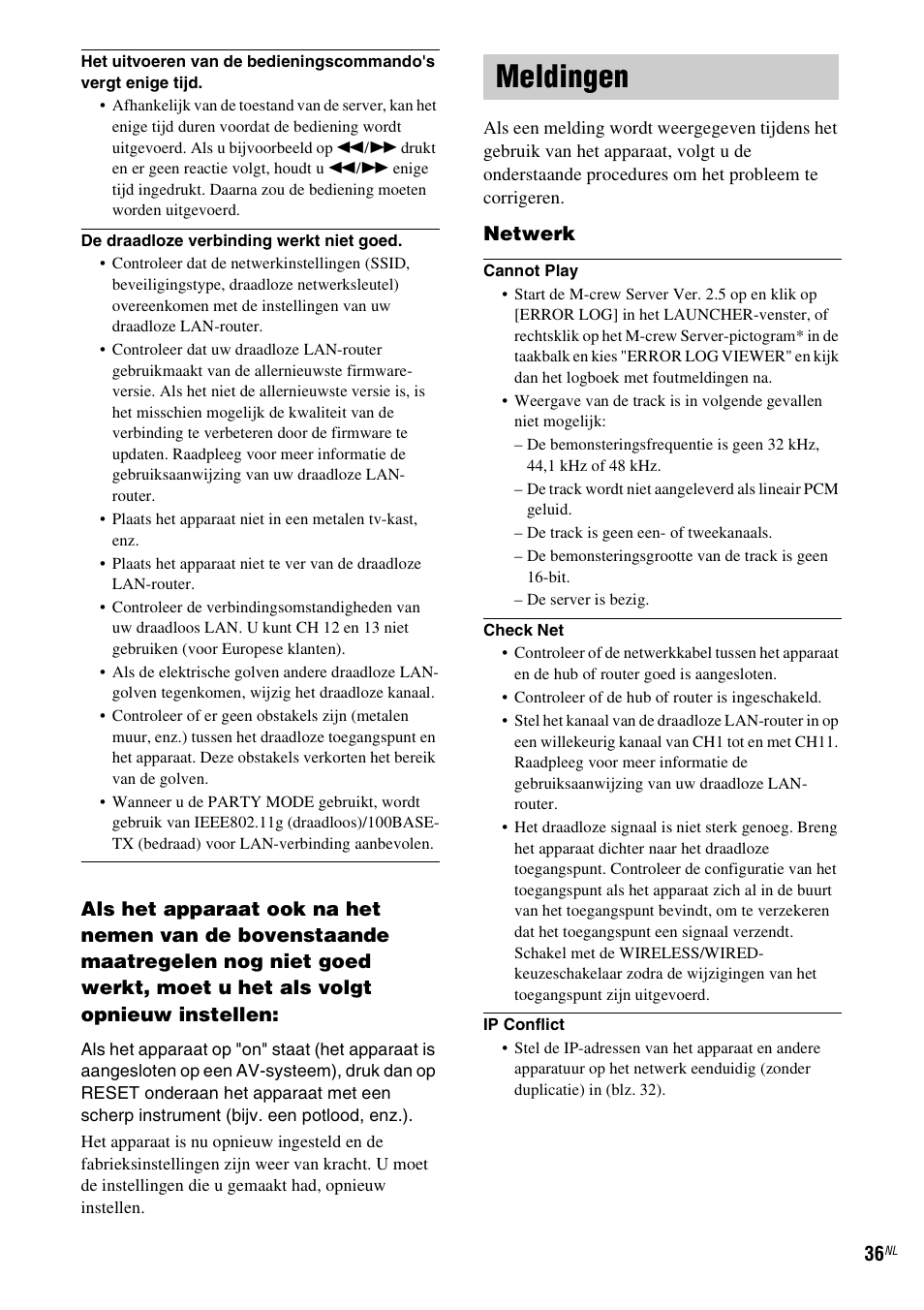 Meldingen, Netwerk | Sony TDM-NC1 User Manual | Page 208 / 467